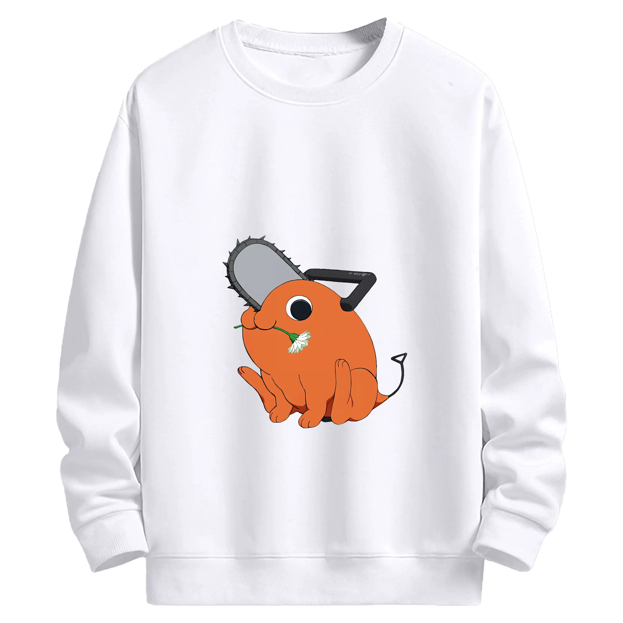 チェンソーマン グッズ,ポチタ - 高品質 クルーネック スウェット ・ コットン59％ ポリエステル41％ ・ ユニセックス 長袖 トレーナー ・ カジュアル デイリー スポーツ 散歩用