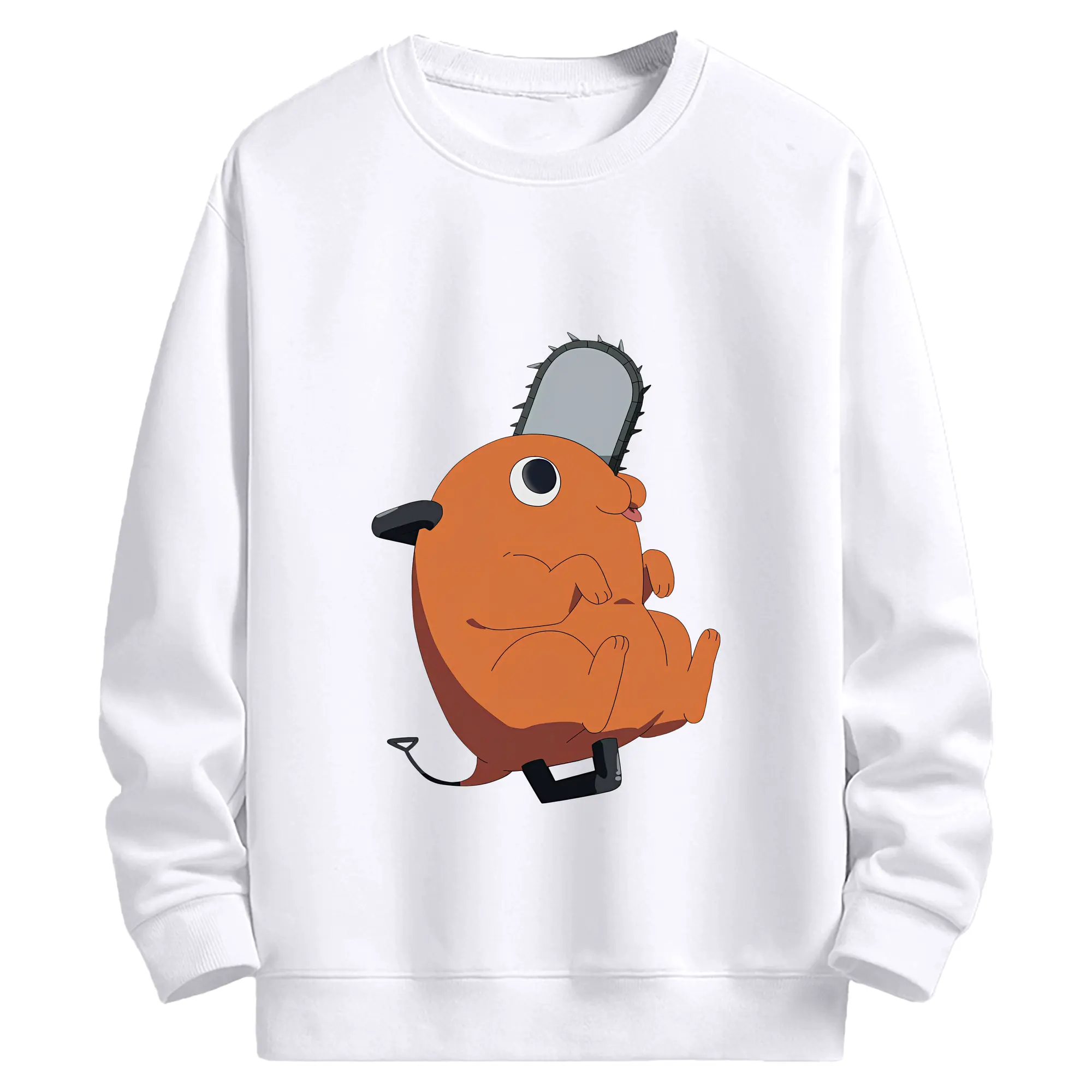 チェンソーマン グッズ,ポチタ - 高品質 クルーネック スウェット ・ コットン59％ ポリエステル41％ ・ ユニセックス 長袖 トレーナー ・ カジュアル デイリー スポーツ 散歩用