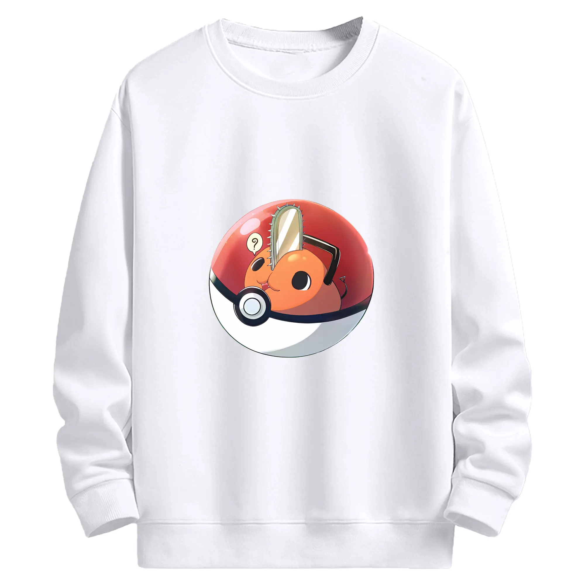 チェンソーマン グッズ,ポチタ - 高品質 クルーネック スウェット ・ コットン59％ ポリエステル41％ ・ ユニセックス 長袖 トレーナー ・ カジュアル デイリー スポーツ 散歩用