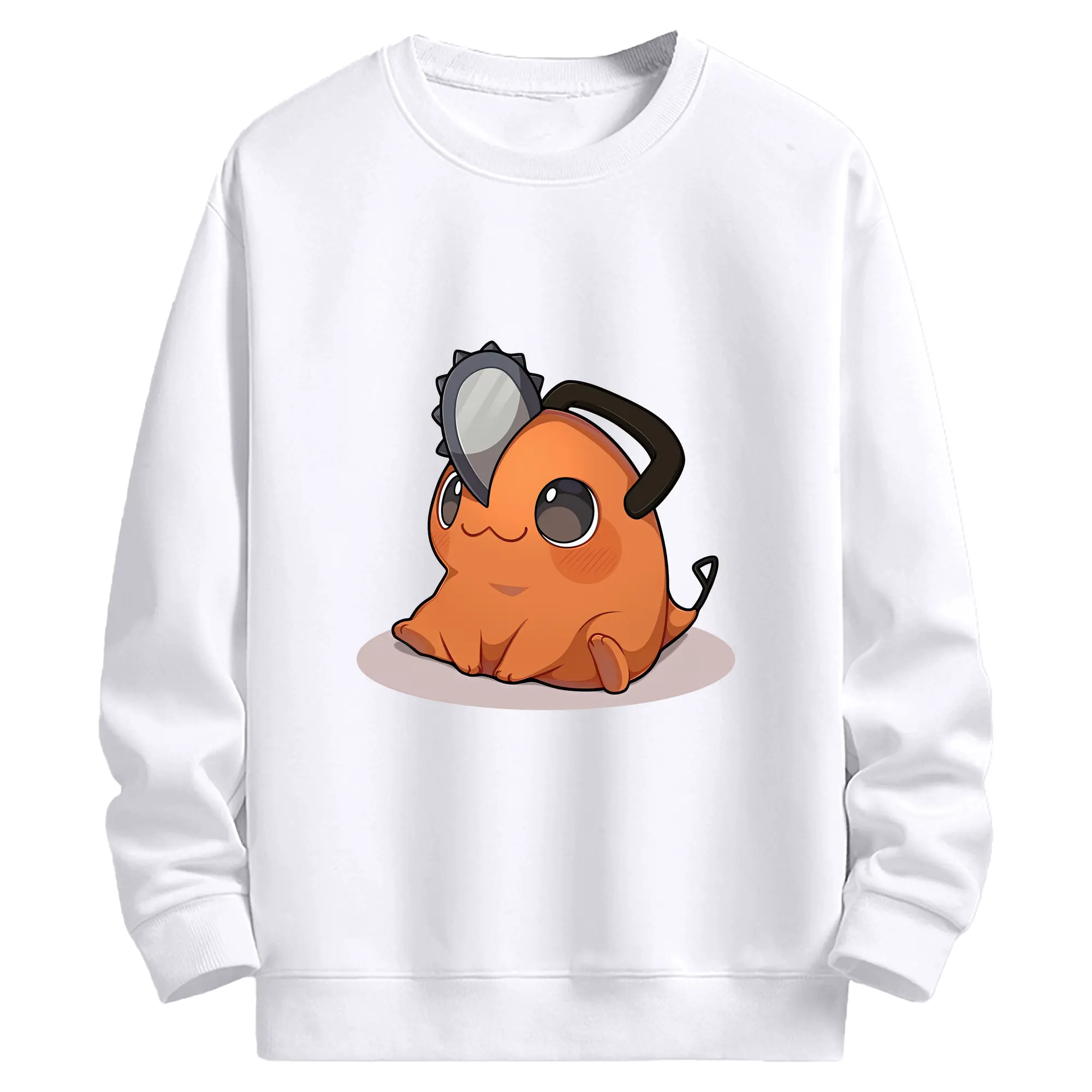 チェンソーマン グッズ,ポチタ - 高品質 クルーネック スウェット ・ コットン59％ ポリエステル41％ ・ ユニセックス 長袖 トレーナー ・ カジュアル デイリー スポーツ 散歩用