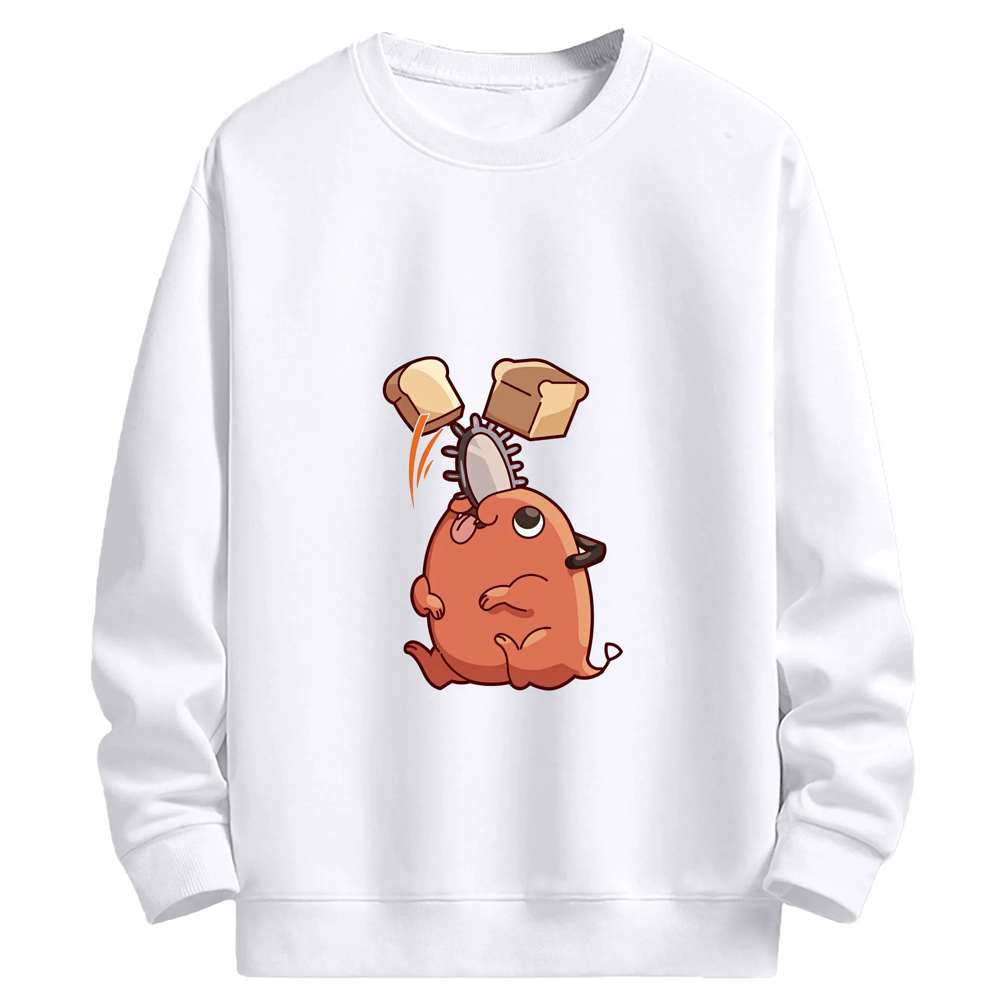 チェンソーマン グッズ,ポチタ - 高品質 クルーネック スウェット ・ コットン59％ ポリエステル41％ ・ ユニセックス 長袖 トレーナー ・ カジュアル デイリー スポーツ 散歩用