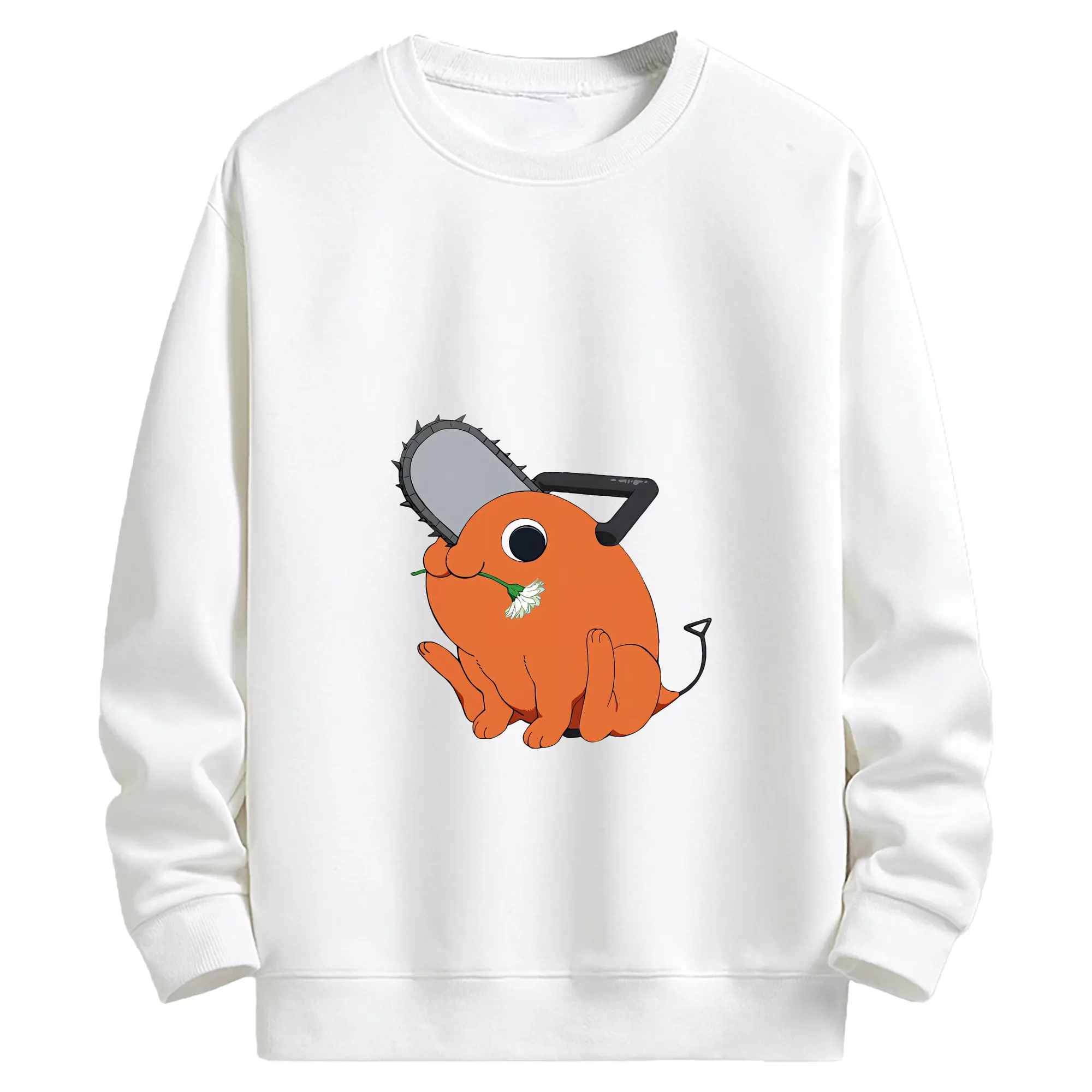 チェンソーマン グッズ,ポチタ - キッズ クルーネックスウェットシャツ ・ フロントプリント ・ 綿80％ ポリエステル20％ ・ 快適 通学 スポーツ 日常使い お散歩用