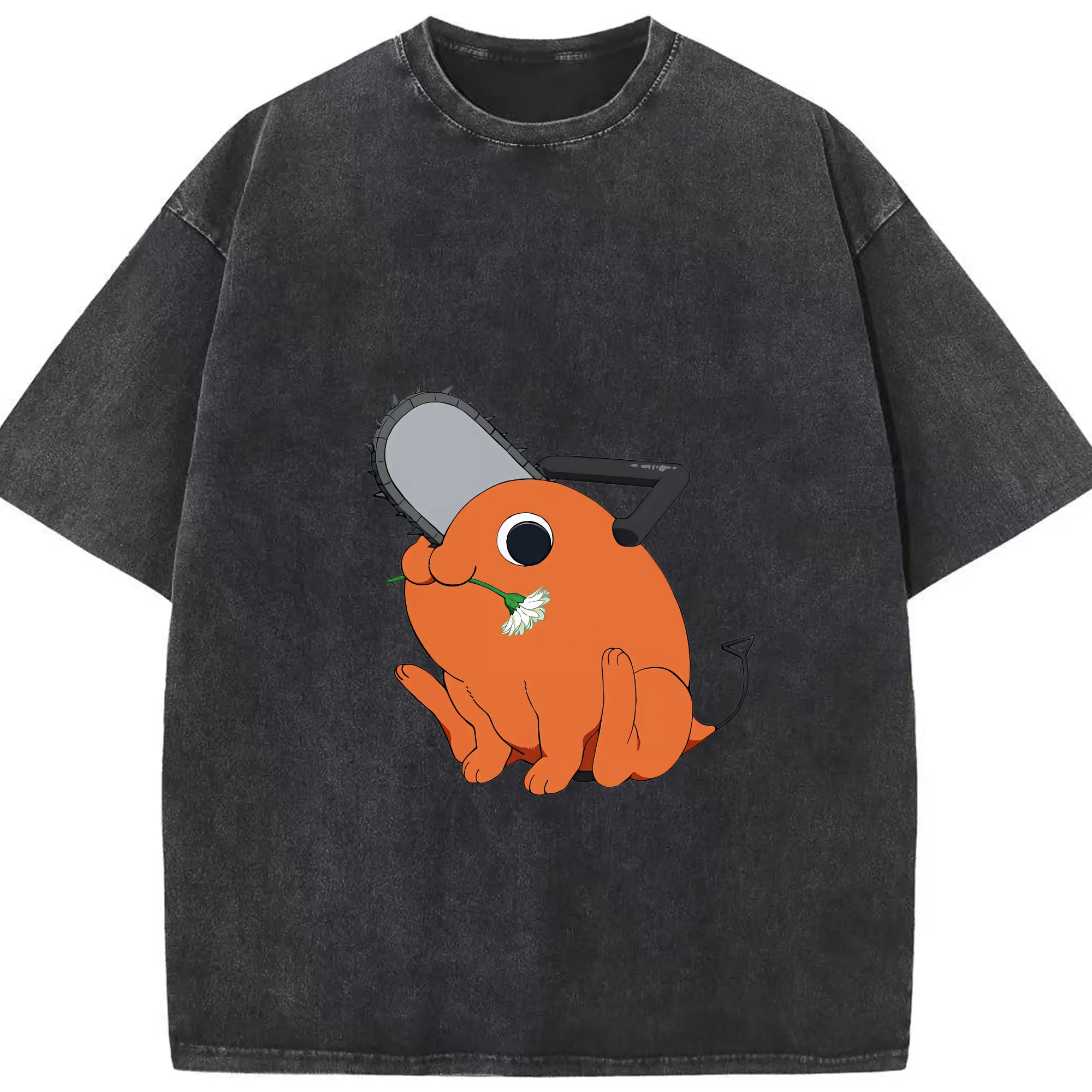 チェンソーマン グッズ,ポチタ - 綿100％ ヴィンテージ風 半袖Tシャツ ・ フロントプリント ・ 柔らか肌触り ・ 通気性 快適 ・ スポーツ カジュアル 外出用
