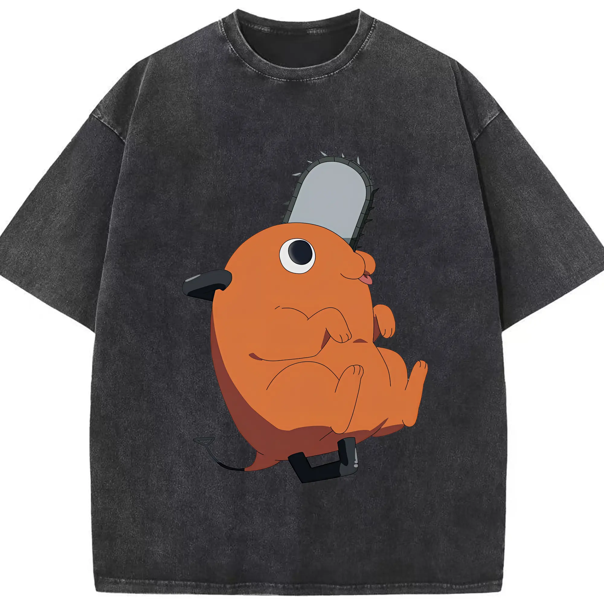 チェンソーマン グッズ,ポチタ - 綿100％ ヴィンテージ風 半袖Tシャツ ・ フロントプリント ・ 柔らか肌触り ・ 通気性 快適 ・ スポーツ カジュアル 外出用
