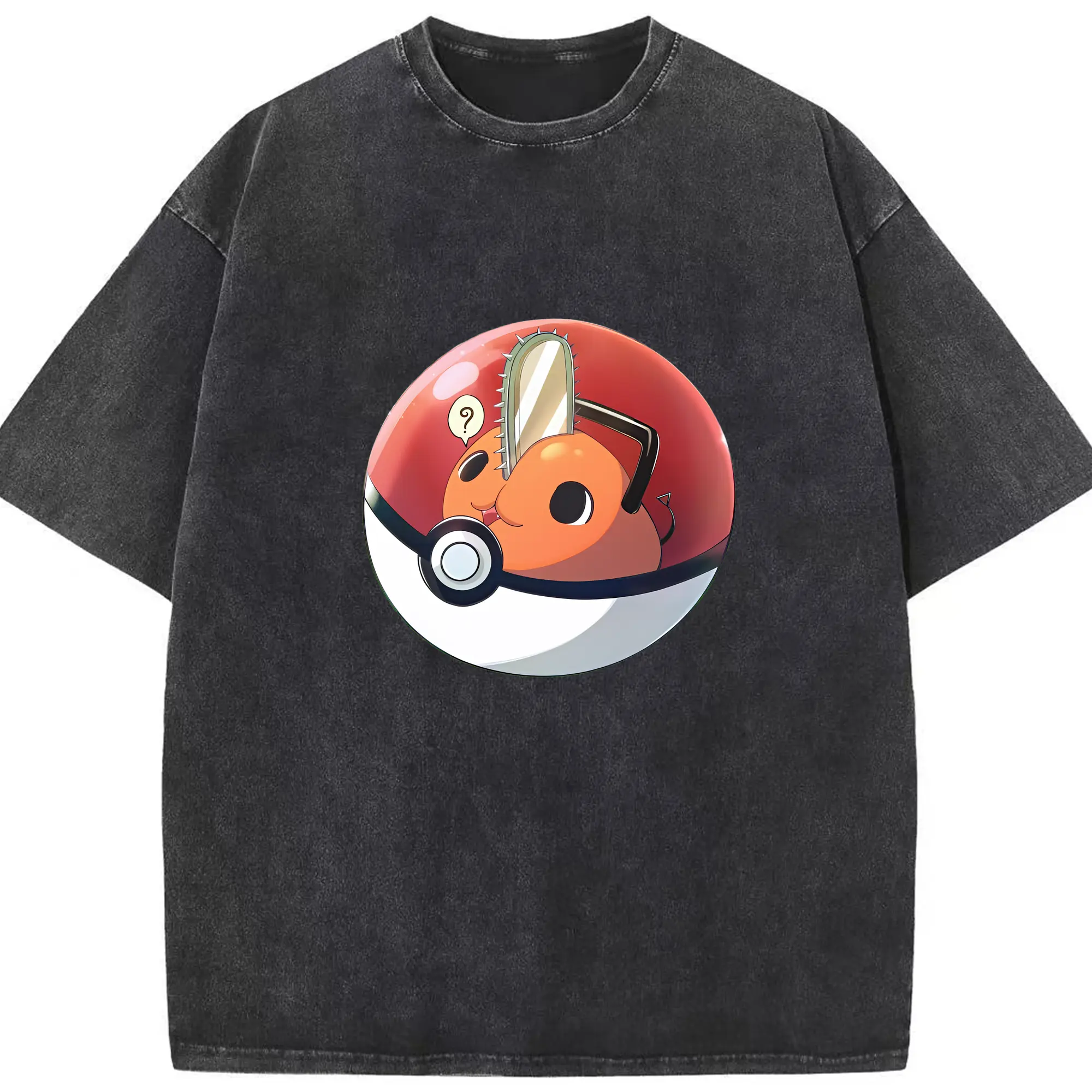 チェンソーマン グッズ,ポチタ - 綿100％ ヴィンテージ風 半袖Tシャツ ・ フロントプリント ・ 柔らか肌触り ・ 通気性 快適 ・ スポーツ カジュアル 外出用