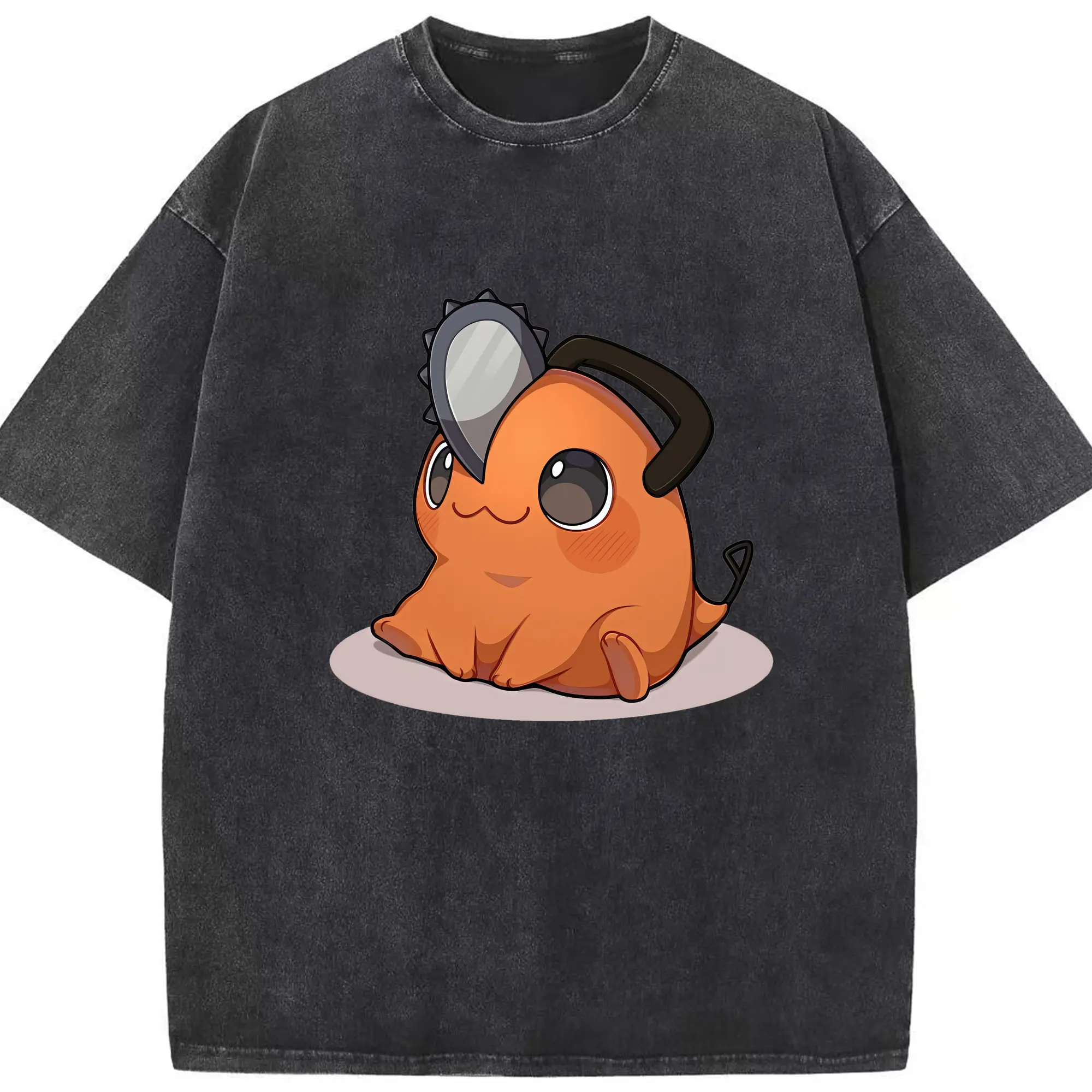 チェンソーマン グッズ,ポチタ - 綿100％ ヴィンテージ風 半袖Tシャツ ・ フロントプリント ・ 柔らか肌触り ・ 通気性 快適 ・ スポーツ カジュアル 外出用