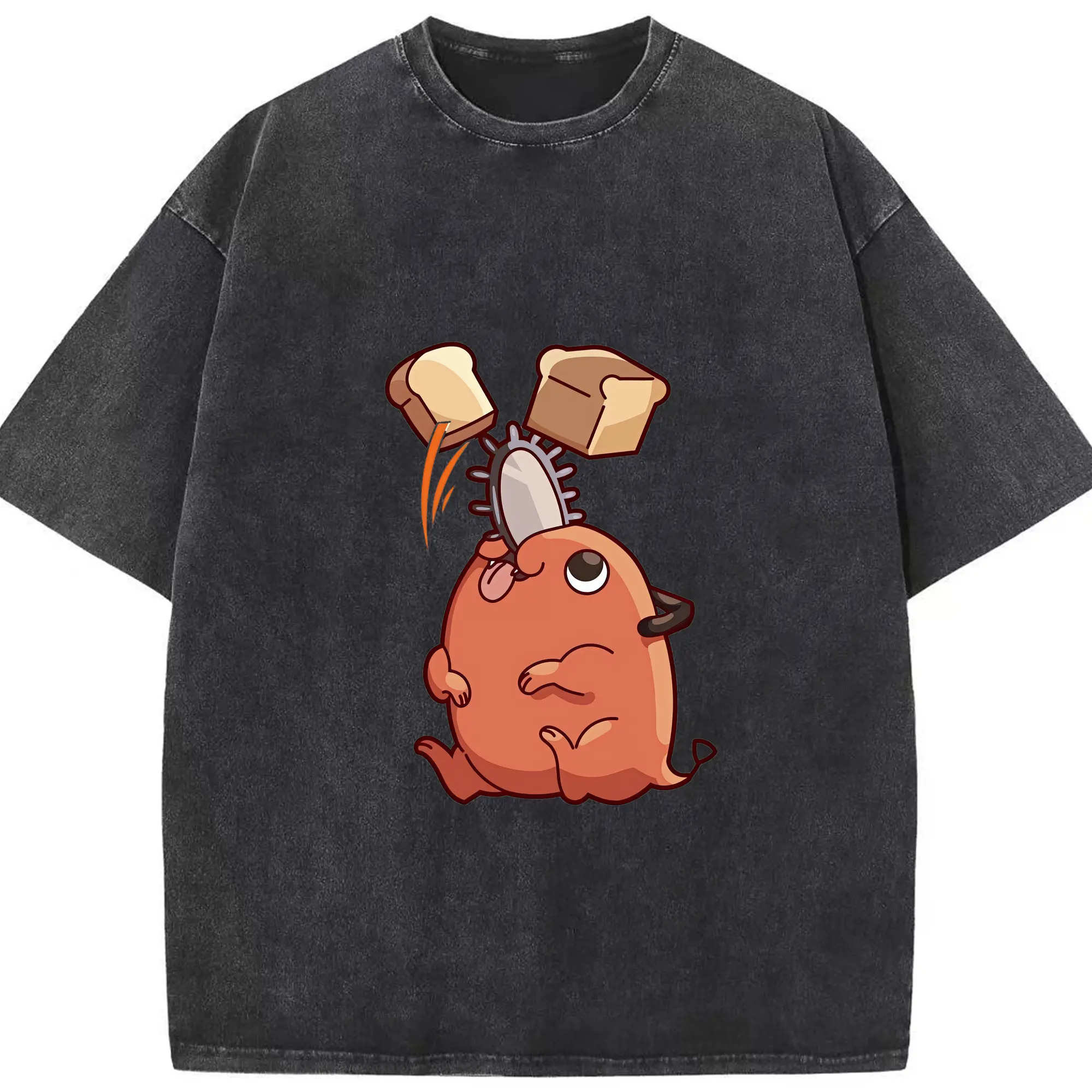 チェンソーマン グッズ,ポチタ - 綿100％ ヴィンテージ風 半袖Tシャツ ・ フロントプリント ・ 柔らか肌触り ・ 通気性 快適 ・ スポーツ カジュアル 外出用