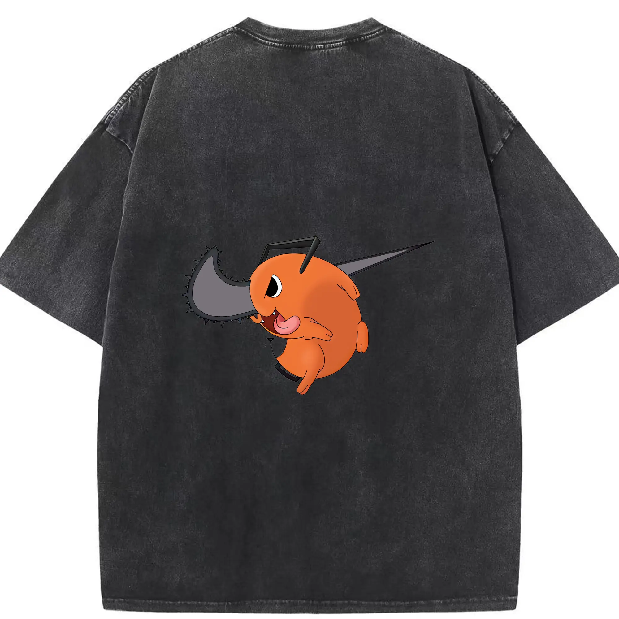 チェンソーマン グッズ,ポチタ - 綿100％ ヴィンテージ風 半袖Tシャツ ・ 背面プリント ・ 柔らか肌触り ・ 通気性 快適 ・ スポーツ カジュアル 外出用