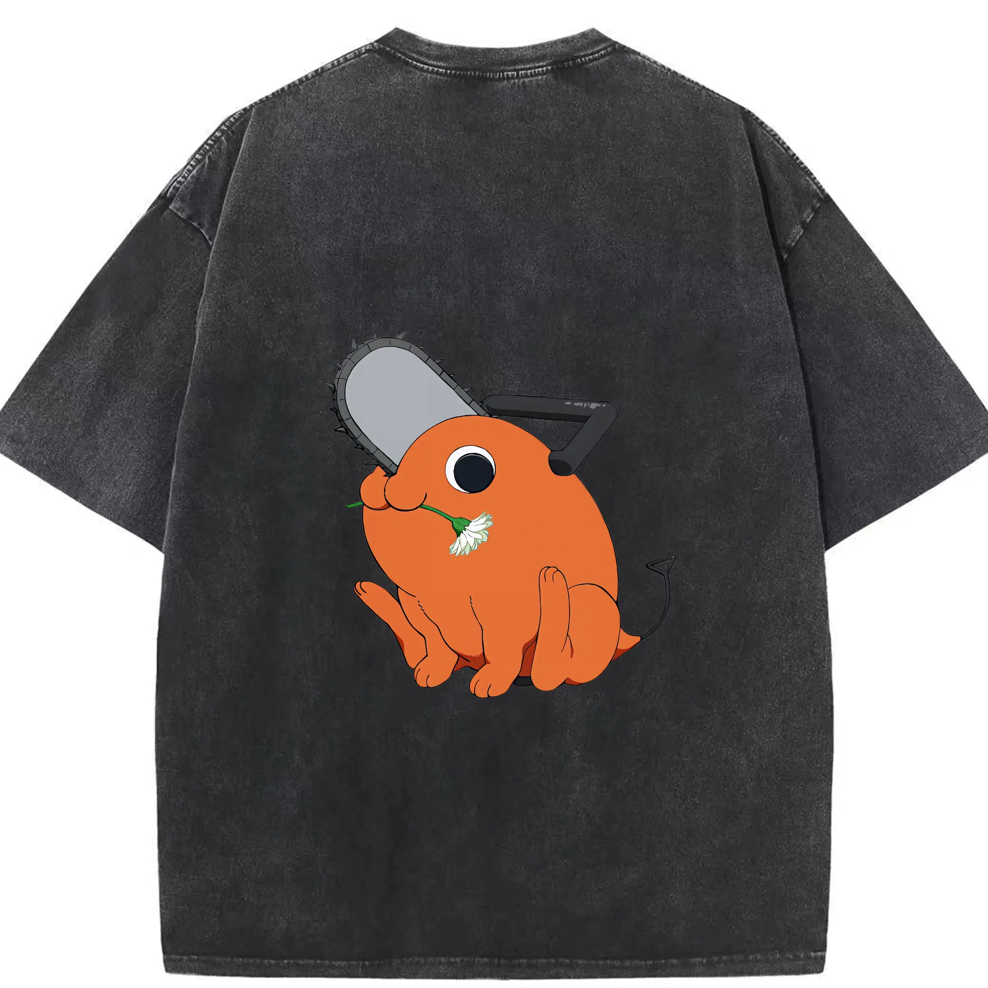 チェンソーマン グッズ,ポチタ - 綿100％ ヴィンテージ風 半袖Tシャツ ・ 背面プリント ・ 柔らか肌触り ・ 通気性 快適 ・ スポーツ カジュアル 外出用
