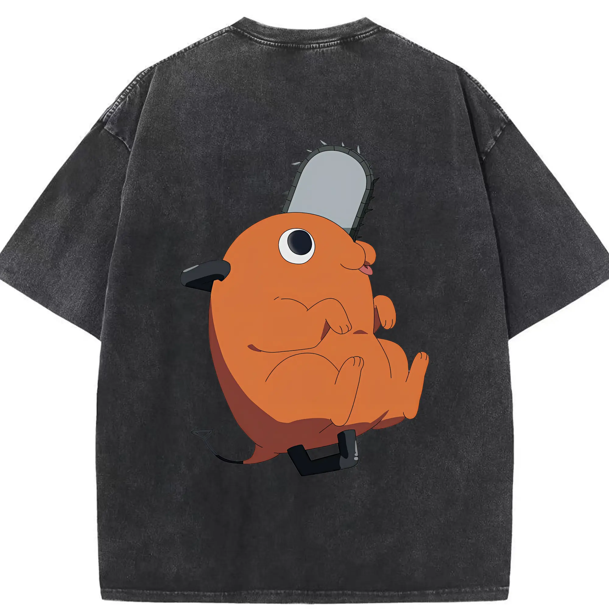 チェンソーマン グッズ,ポチタ - 綿100％ ヴィンテージ風 半袖Tシャツ ・ 背面プリント ・ 柔らか肌触り ・ 通気性 快適 ・ スポーツ カジュアル 外出用