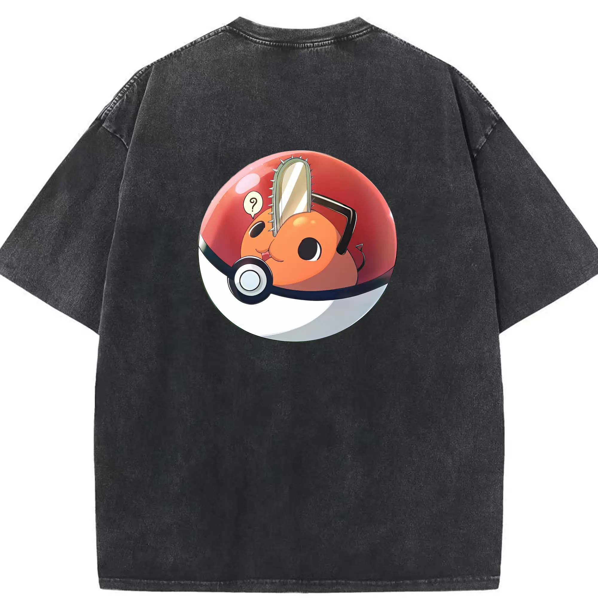 チェンソーマン グッズ,ポチタ - 綿100％ ヴィンテージ風 半袖Tシャツ ・ 背面プリント ・ 柔らか肌触り ・ 通気性 快適 ・ スポーツ カジュアル 外出用