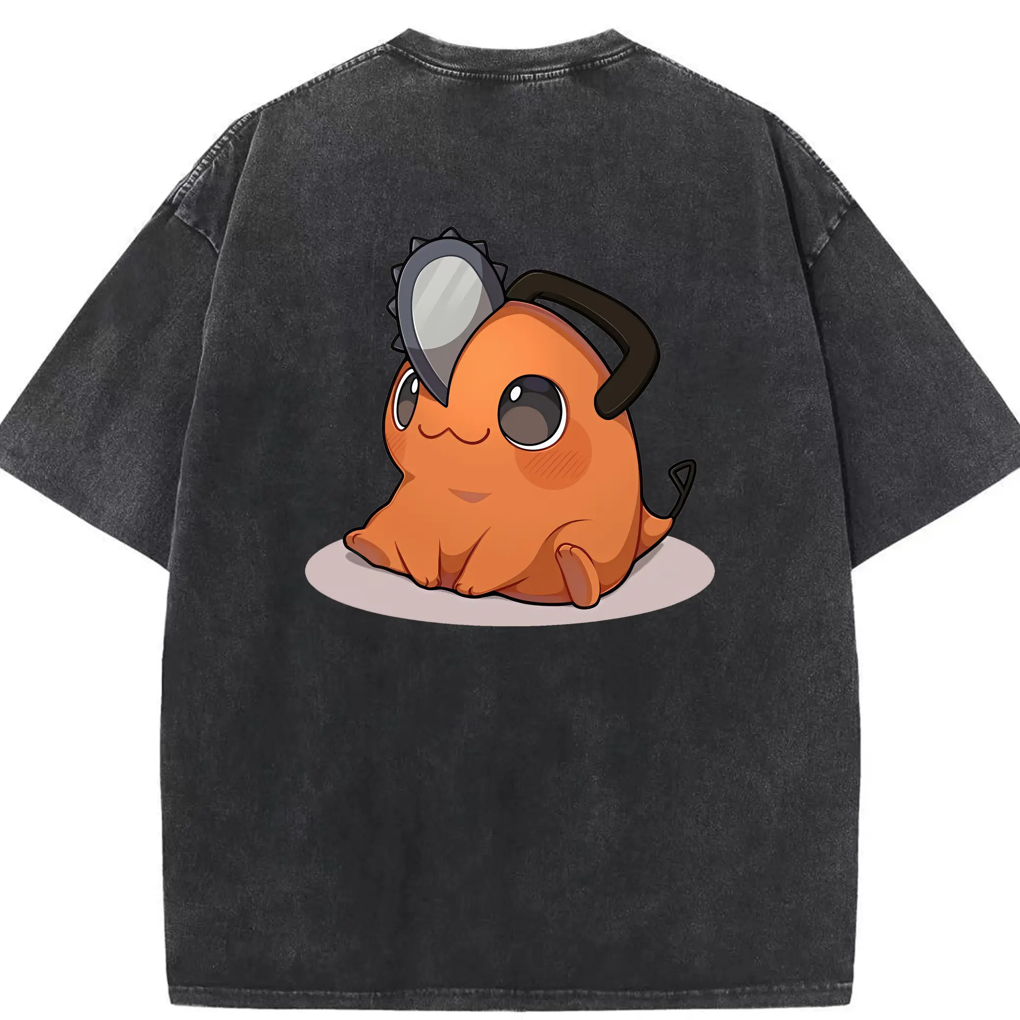 チェンソーマン グッズ,ポチタ - 綿100％ ヴィンテージ風 半袖Tシャツ ・ 背面プリント ・ 柔らか肌触り ・ 通気性 快適 ・ スポーツ カジュアル 外出用