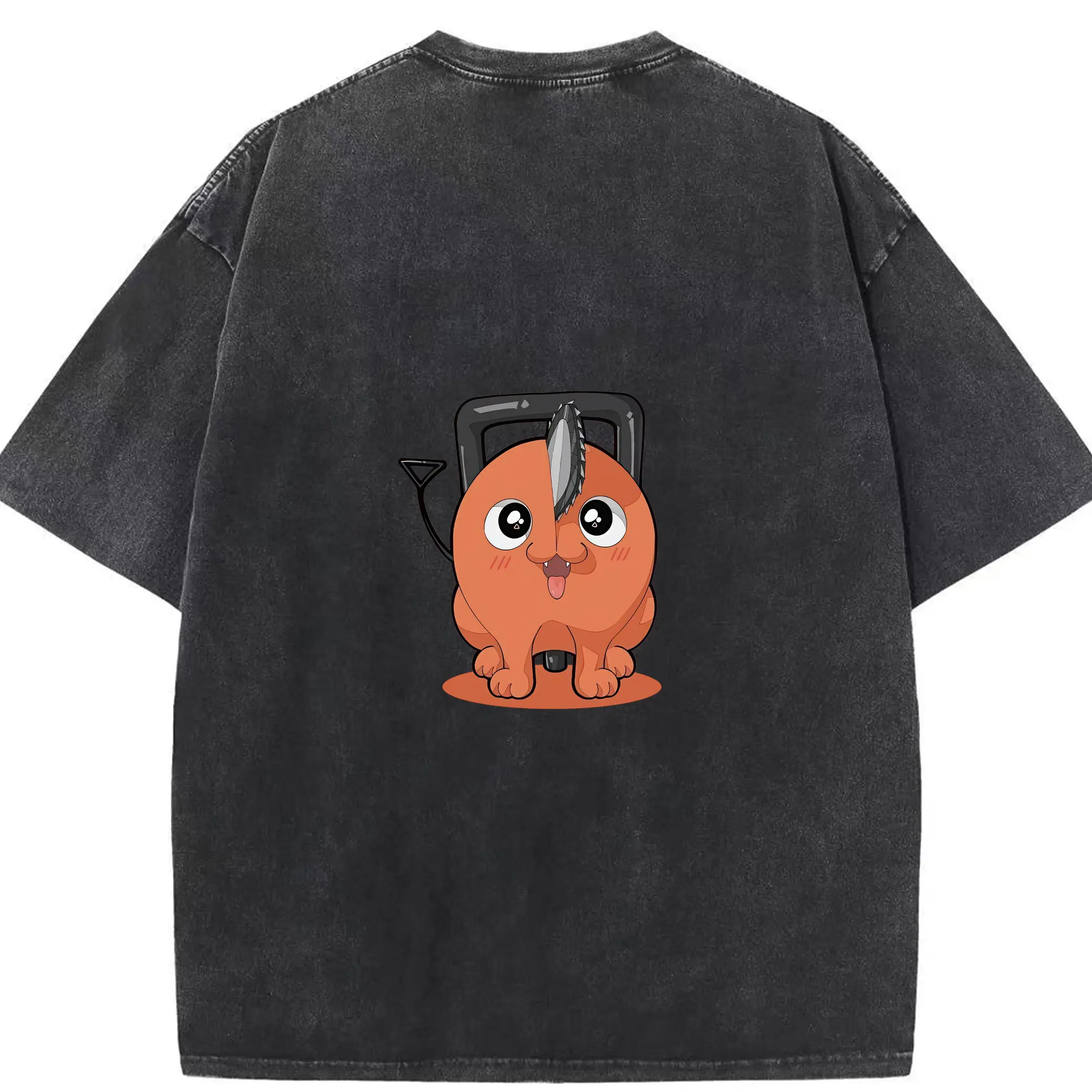 チェンソーマン グッズ,ポチタ - 綿100％ ヴィンテージ風 半袖Tシャツ ・ 背面プリント ・ 柔らか肌触り ・ 通気性 快適 ・ スポーツ カジュアル 外出用
