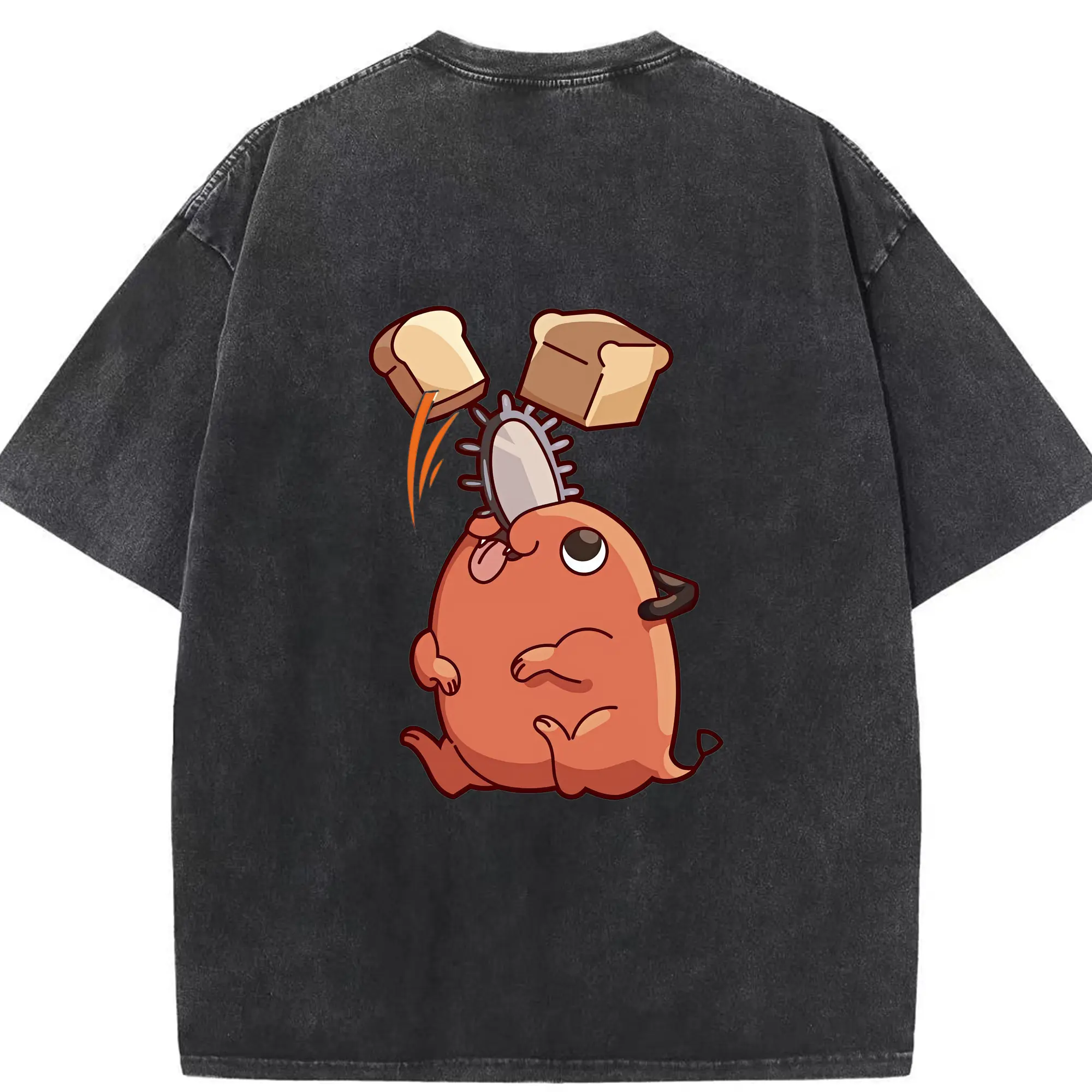 チェンソーマン グッズ,ポチタ - 綿100％ ヴィンテージ風 半袖Tシャツ ・ 背面プリント ・ 柔らか肌触り ・ 通気性 快適 ・ スポーツ カジュアル 外出用