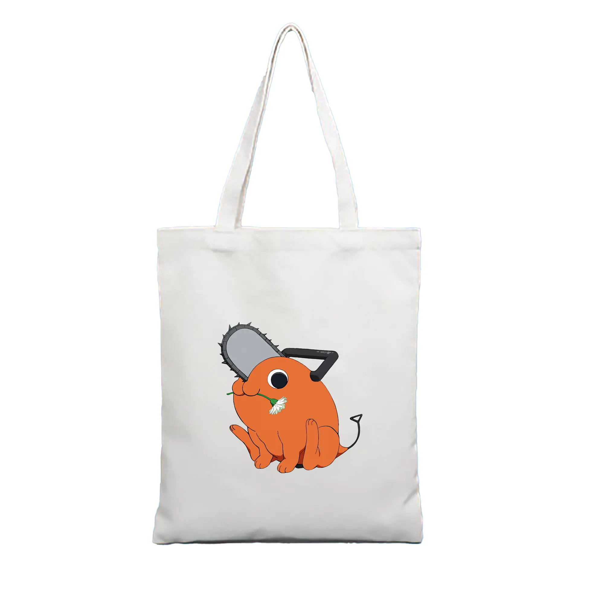 チェンソーマン グッズ,ポチタ - 縦型キャンバス手提げバッグ（トートバッグ） ・ キャンバス素材 ・ ショッピング用 ・ 軽量 丈夫 お手入れ簡単