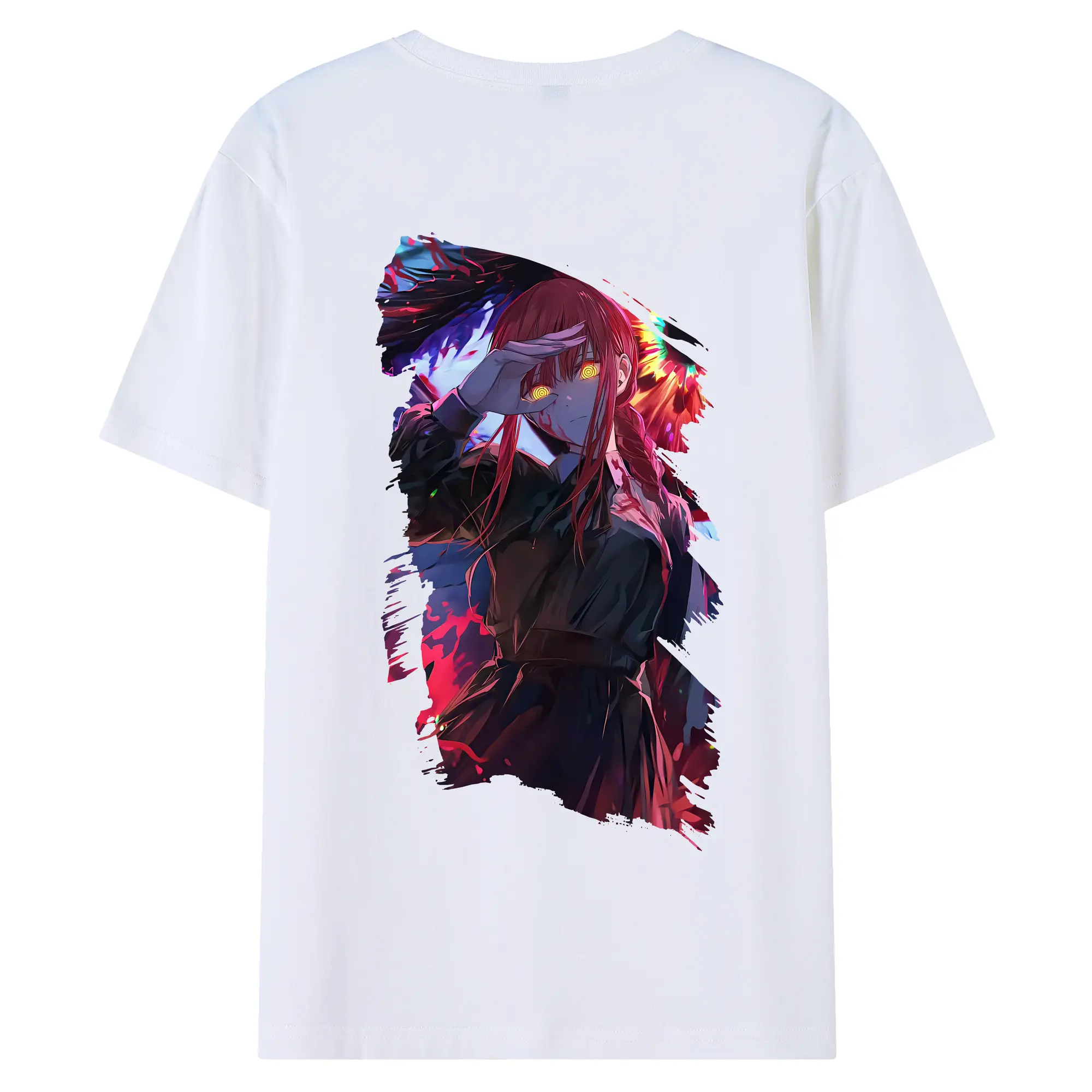 チェンソーマン グッズ,マキマ - 綿100％ 半袖Tシャツ ・ バックプリント ・ 快適 通気性 ・ 日常使い 散歩 スポーツ用