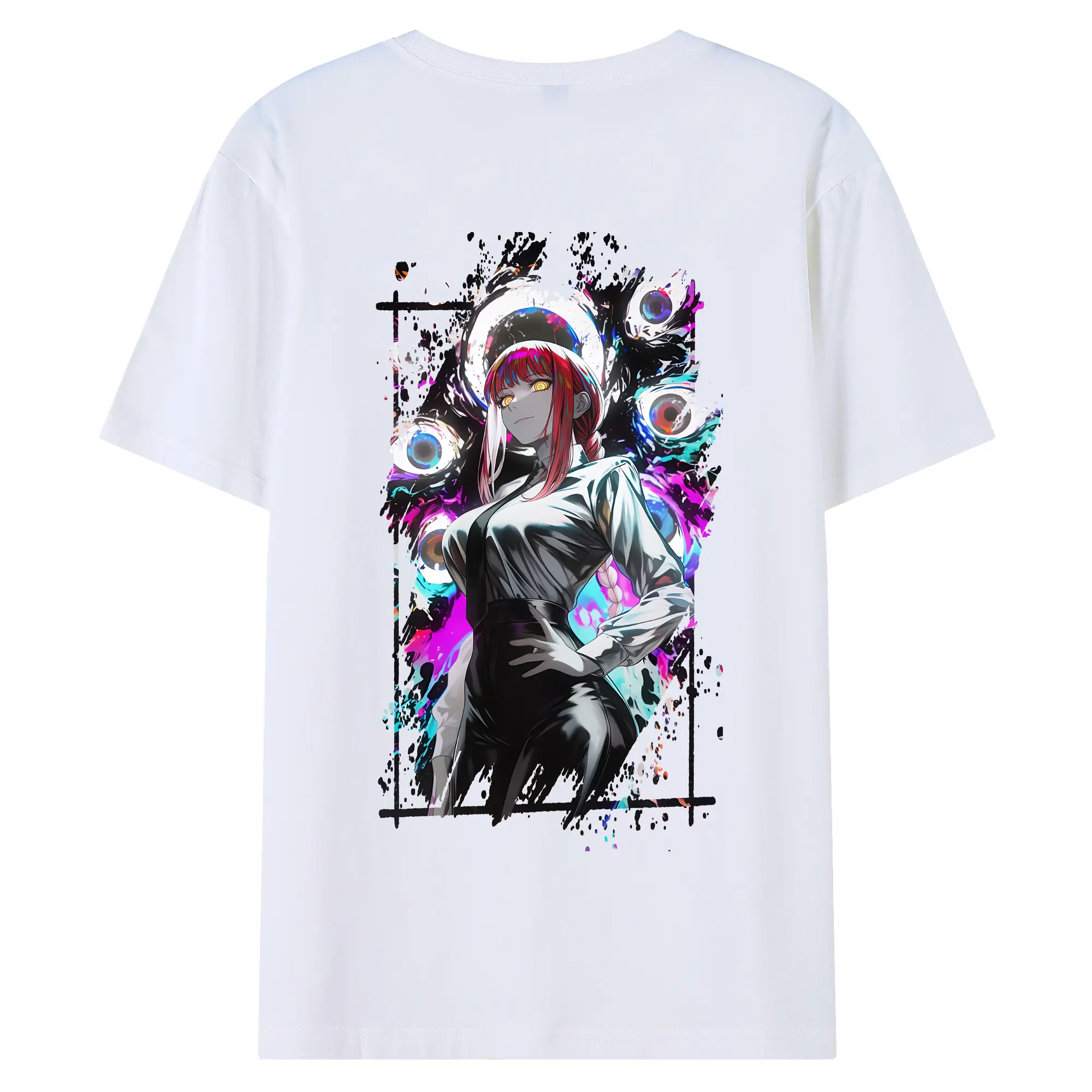 チェンソーマン グッズ,マキマ - 綿100％ 半袖Tシャツ ・ バックプリント ・ 快適 通気性 ・ 日常使い 散歩 スポーツ用