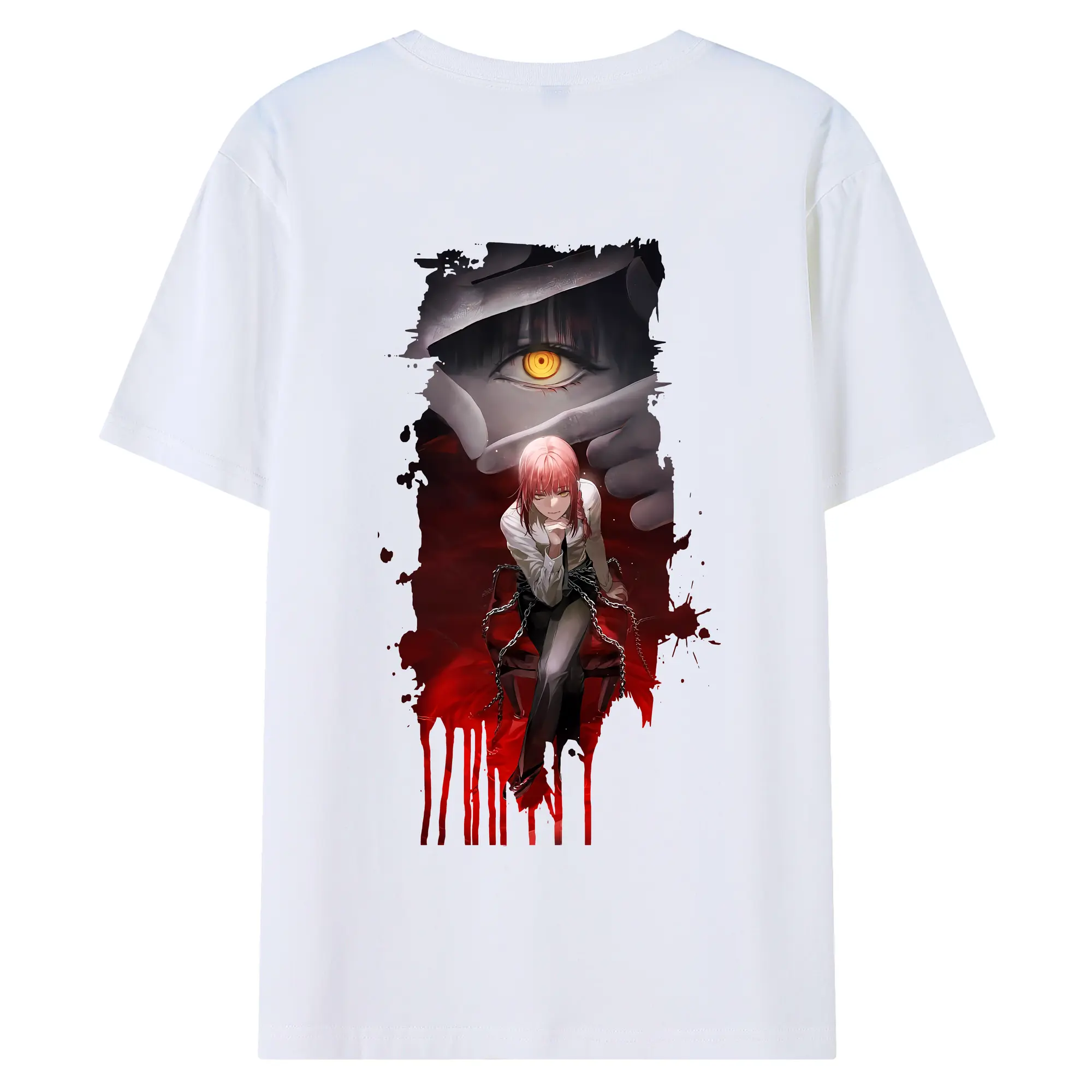 チェンソーマン グッズ,マキマ - 綿100％ 半袖Tシャツ ・ バックプリント ・ 快適 通気性 ・ 日常使い 散歩 スポーツ用