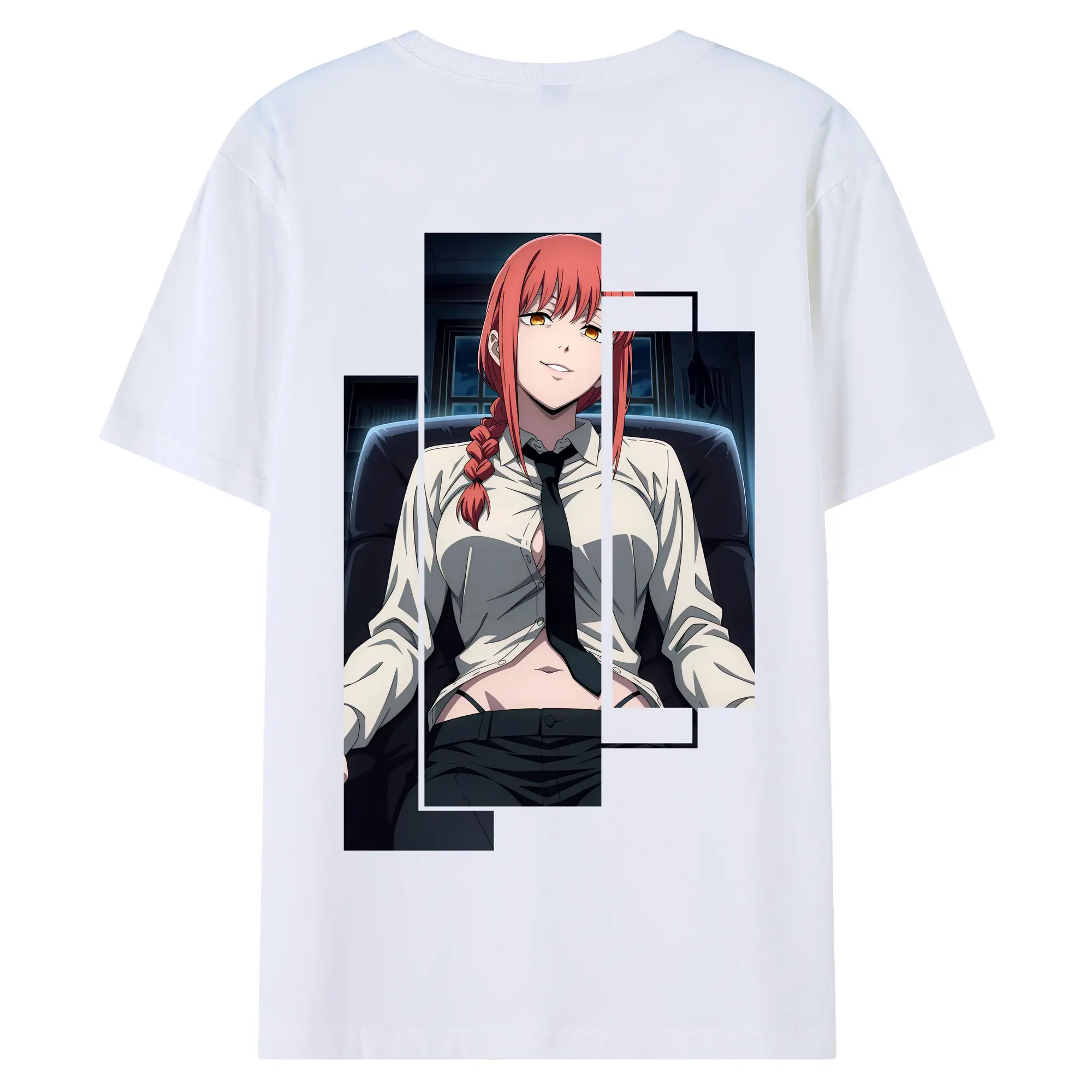 チェンソーマン グッズ,マキマ - 綿100％ 半袖Tシャツ ・ バックプリント ・ 快適 通気性 ・ 日常使い 散歩 スポーツ用