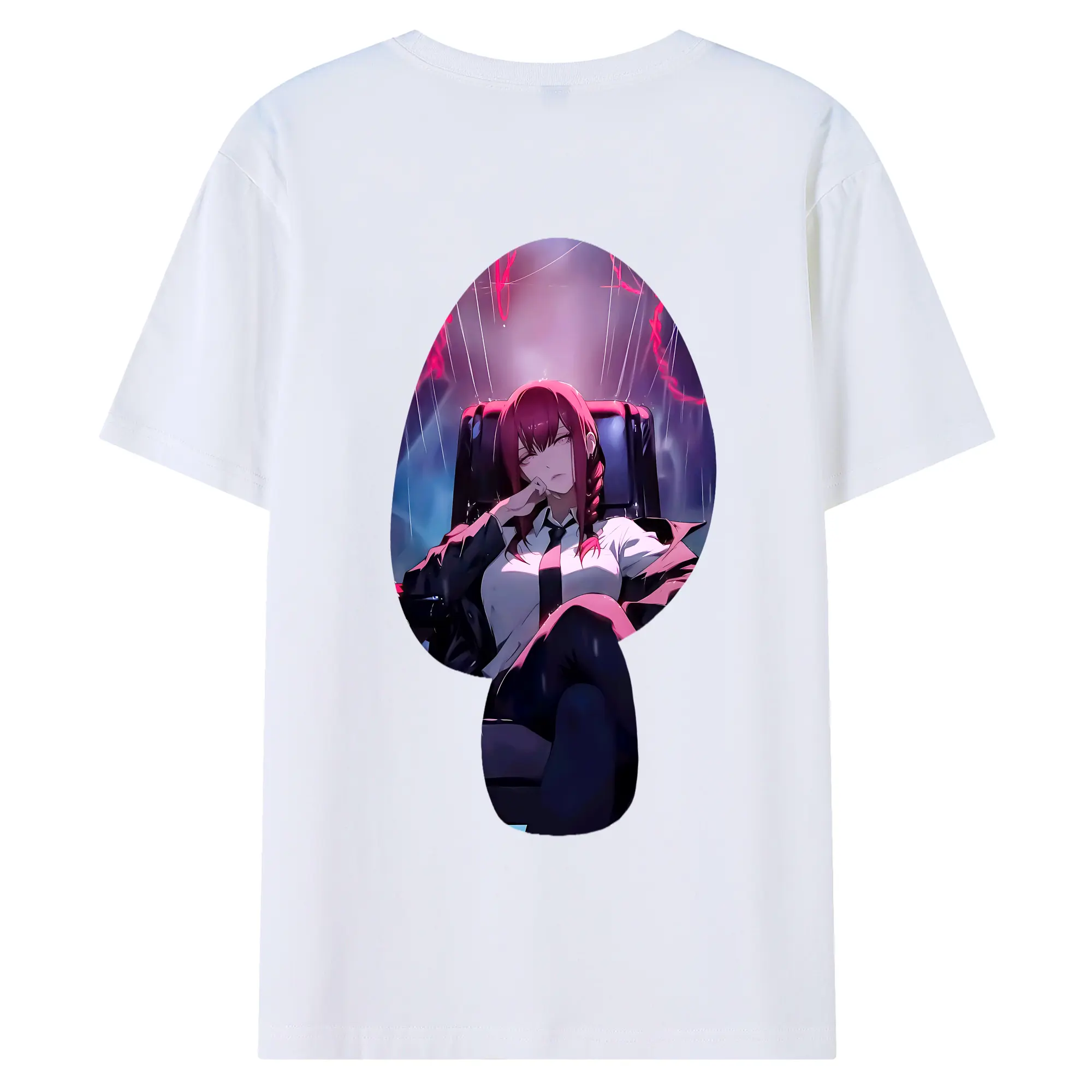 チェンソーマン グッズ,マキマ - 綿100％ 半袖Tシャツ ・ バックプリント ・ 快適 通気性 ・ 日常使い 散歩 スポーツ用