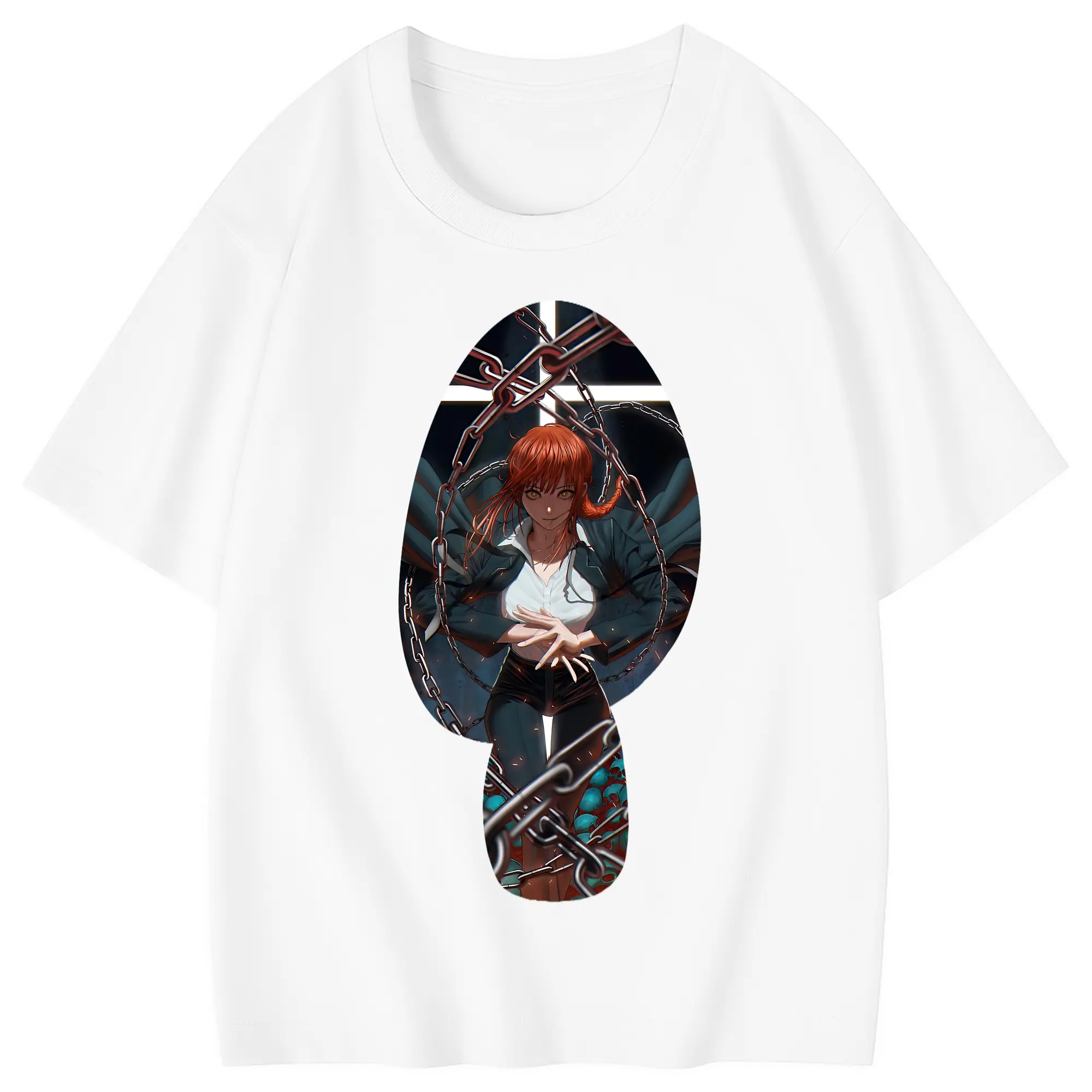 チェンソーマン グッズ,マキマ - 綿100％ キッズTシャツ ・ フロントプリント ・ 快適 通気性 ・ スポーツ カジュアル 散歩用