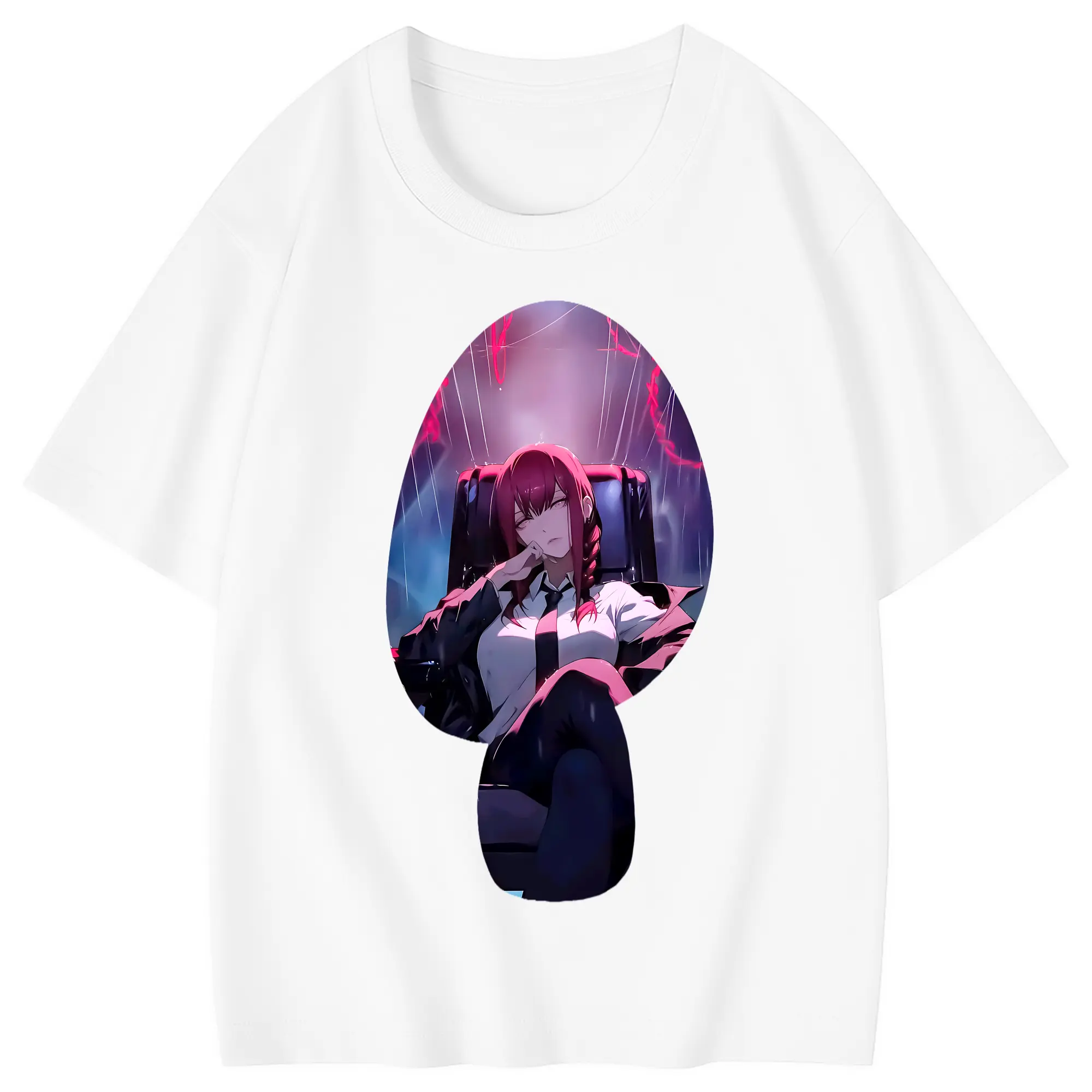 チェンソーマン グッズ,マキマ - 綿100％ キッズTシャツ ・ フロントプリント ・ 快適 通気性 ・ スポーツ カジュアル 散歩用