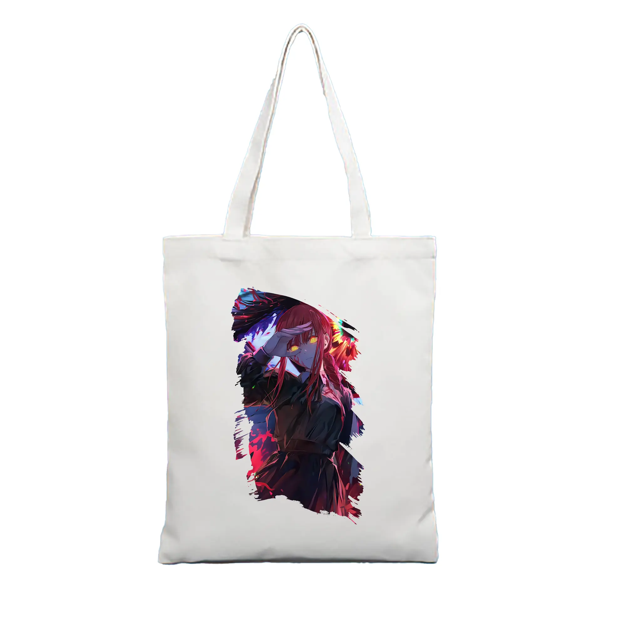 チェンソーマン グッズ,マキマ - 縦型キャンバス手提げバッグ（トートバッグ） ・ キャンバス素材 ・ ショッピング用 ・ 軽量 丈夫 お手入れ簡単