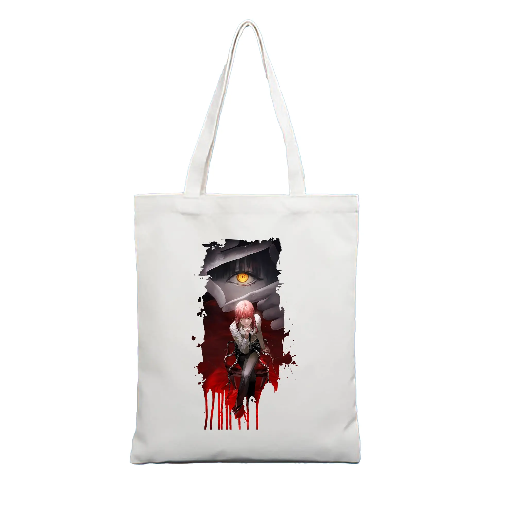 チェンソーマン グッズ,マキマ - 縦型キャンバス手提げバッグ（トートバッグ） ・ キャンバス素材 ・ ショッピング用 ・ 軽量 丈夫 お手入れ簡単