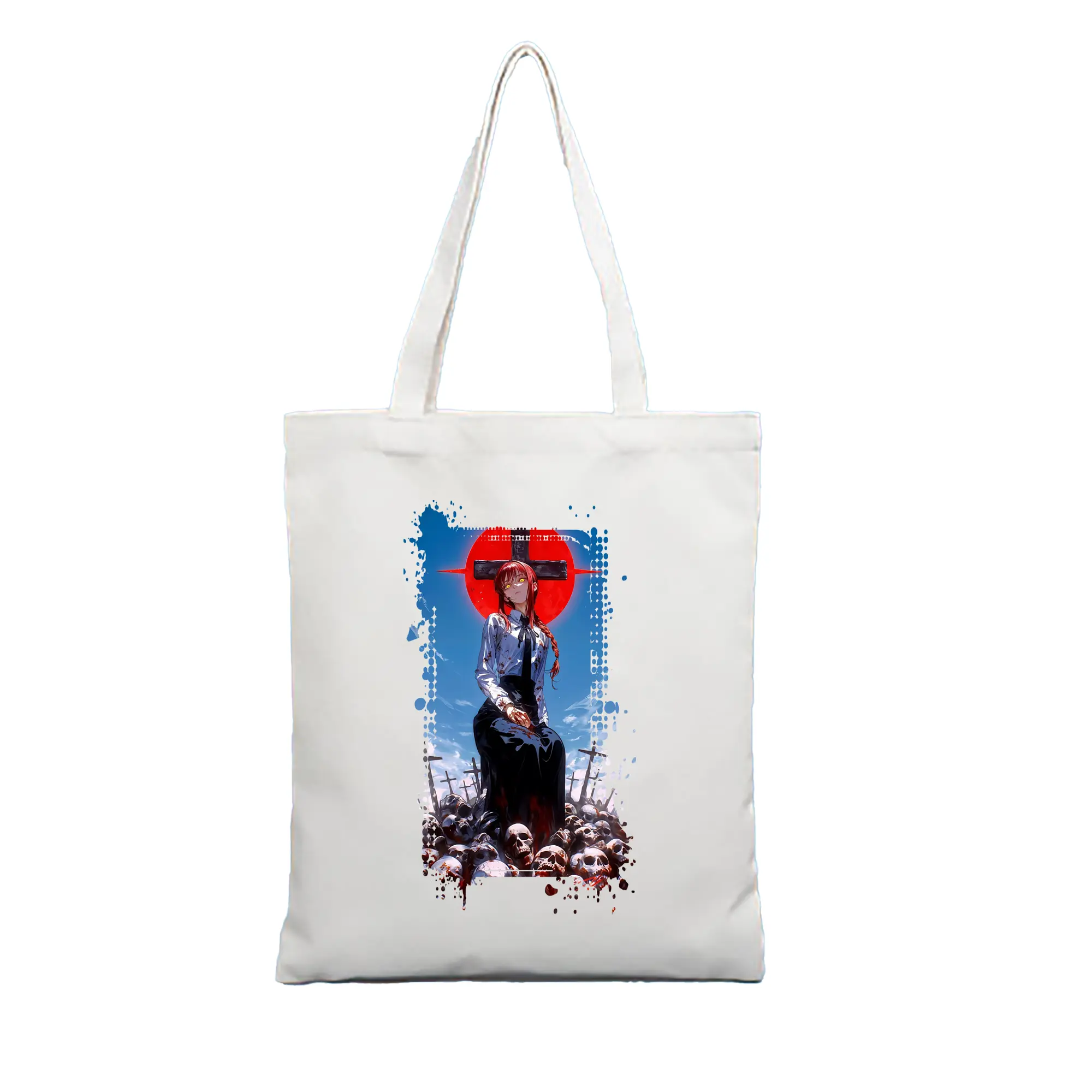 チェンソーマン グッズ,マキマ - 縦型キャンバス手提げバッグ（トートバッグ） ・ キャンバス素材 ・ ショッピング用 ・ 軽量 丈夫 お手入れ簡単