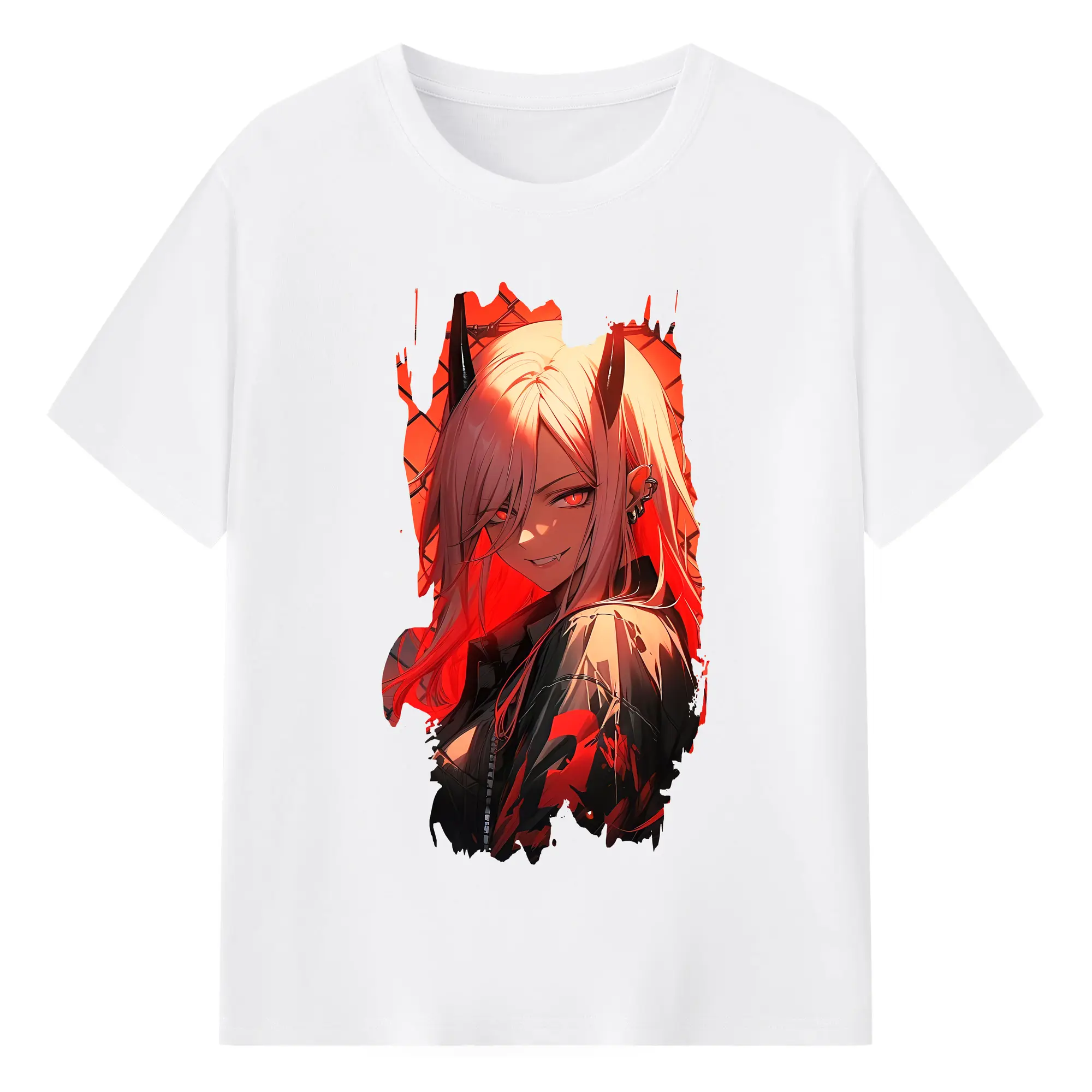 チェンソーマン グッズ,パワー - 綿100％ 半袖Tシャツ ・ フロントプリント ・ 快適 通気性 ・ 日常使い 散歩 スポーツ用