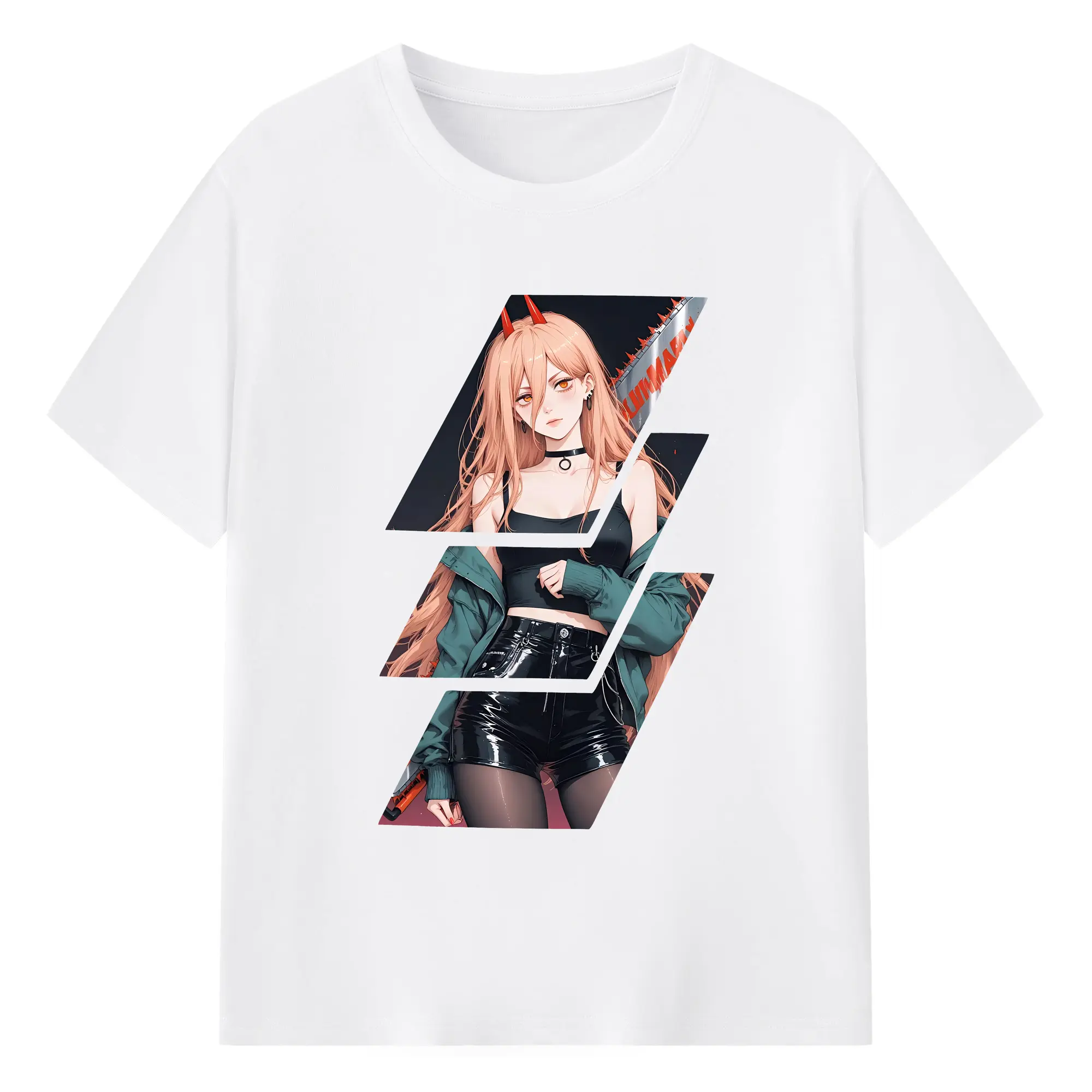 チェンソーマン グッズ,パワー - 綿100％ 半袖Tシャツ ・ フロントプリント ・ 快適 通気性 ・ 日常使い 散歩 スポーツ用