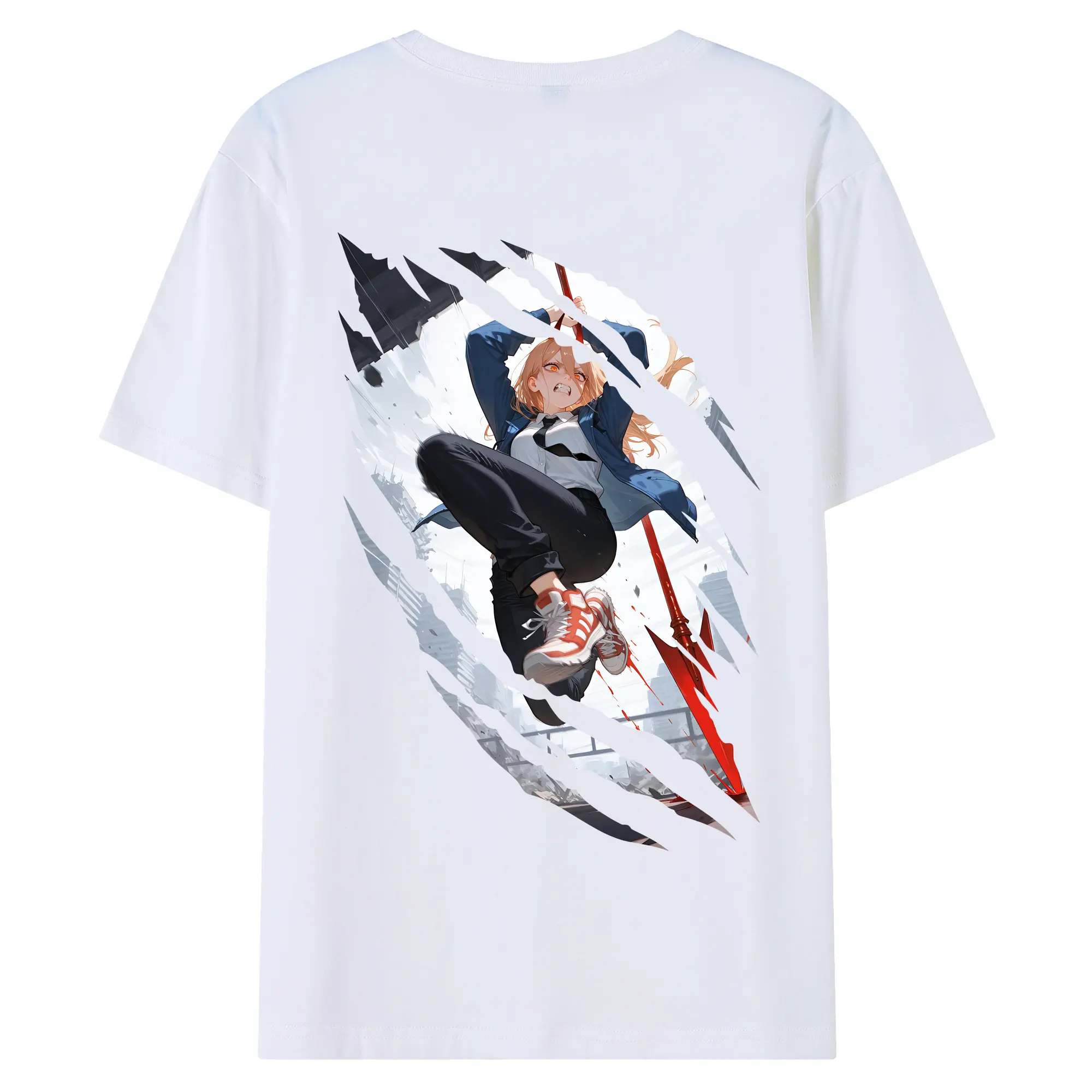 チェンソーマン グッズ,パワー - 綿100％ 半袖Tシャツ ・ バックプリント ・ 快適 通気性 ・ 日常使い 散歩 スポーツ用