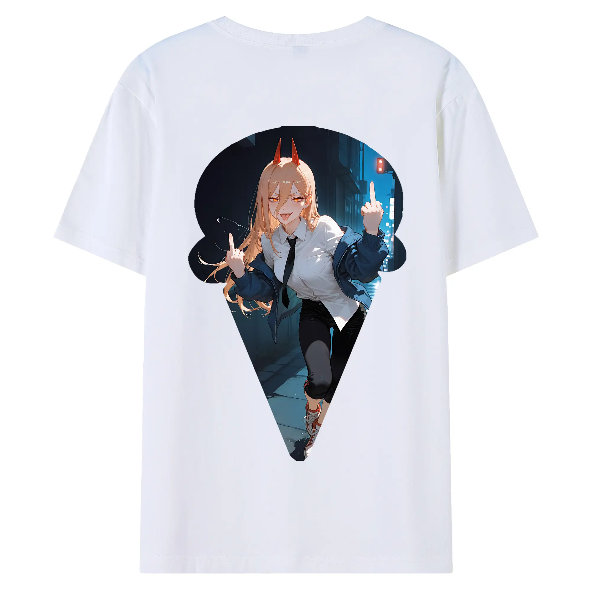 チェンソーマン グッズ,パワー - 綿100％ 半袖Tシャツ ・ バックプリント ・ 快適 通気性 ・ 日常使い 散歩 スポーツ用