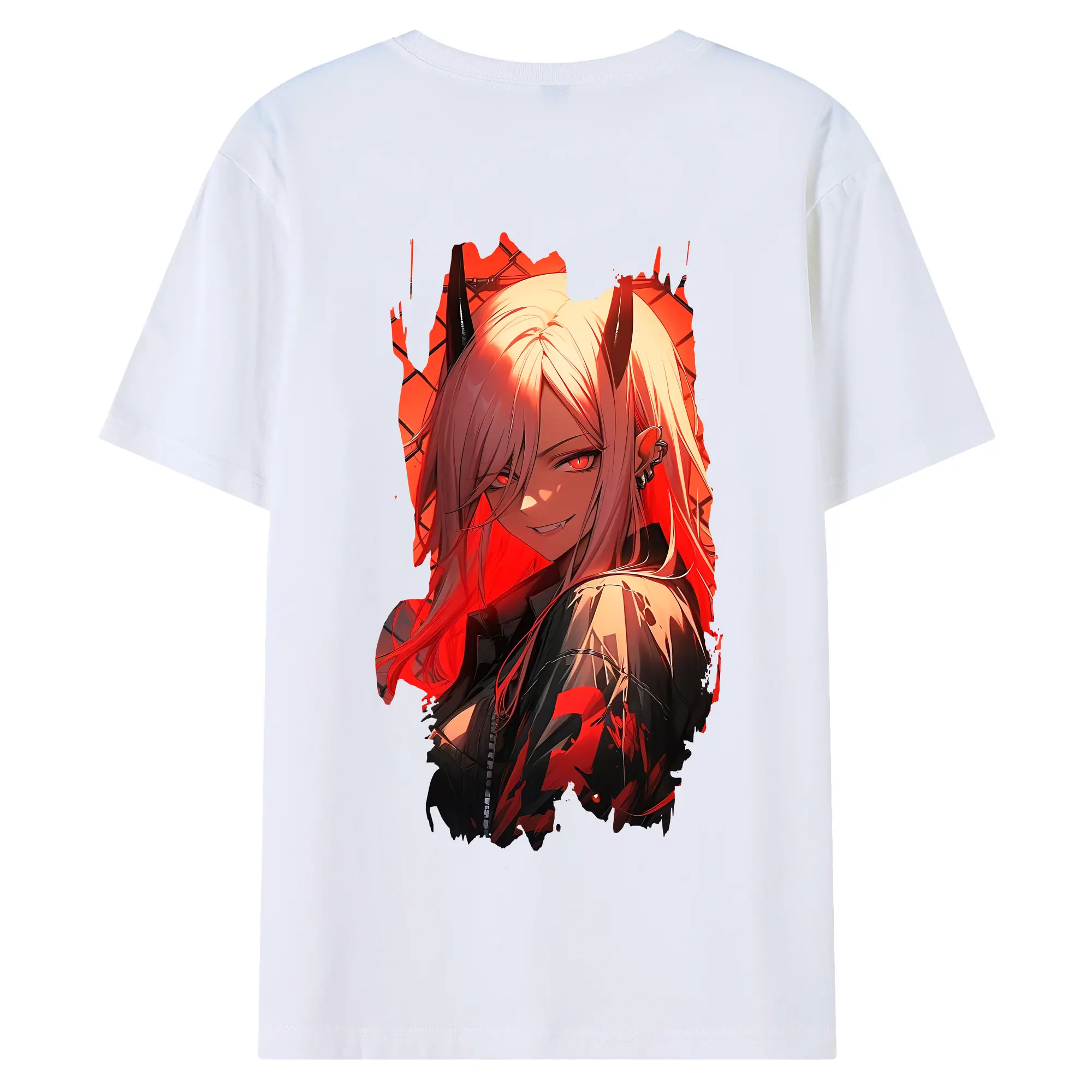 チェンソーマン グッズ,パワー - 綿100％ 半袖Tシャツ ・ バックプリント ・ 快適 通気性 ・ 日常使い 散歩 スポーツ用