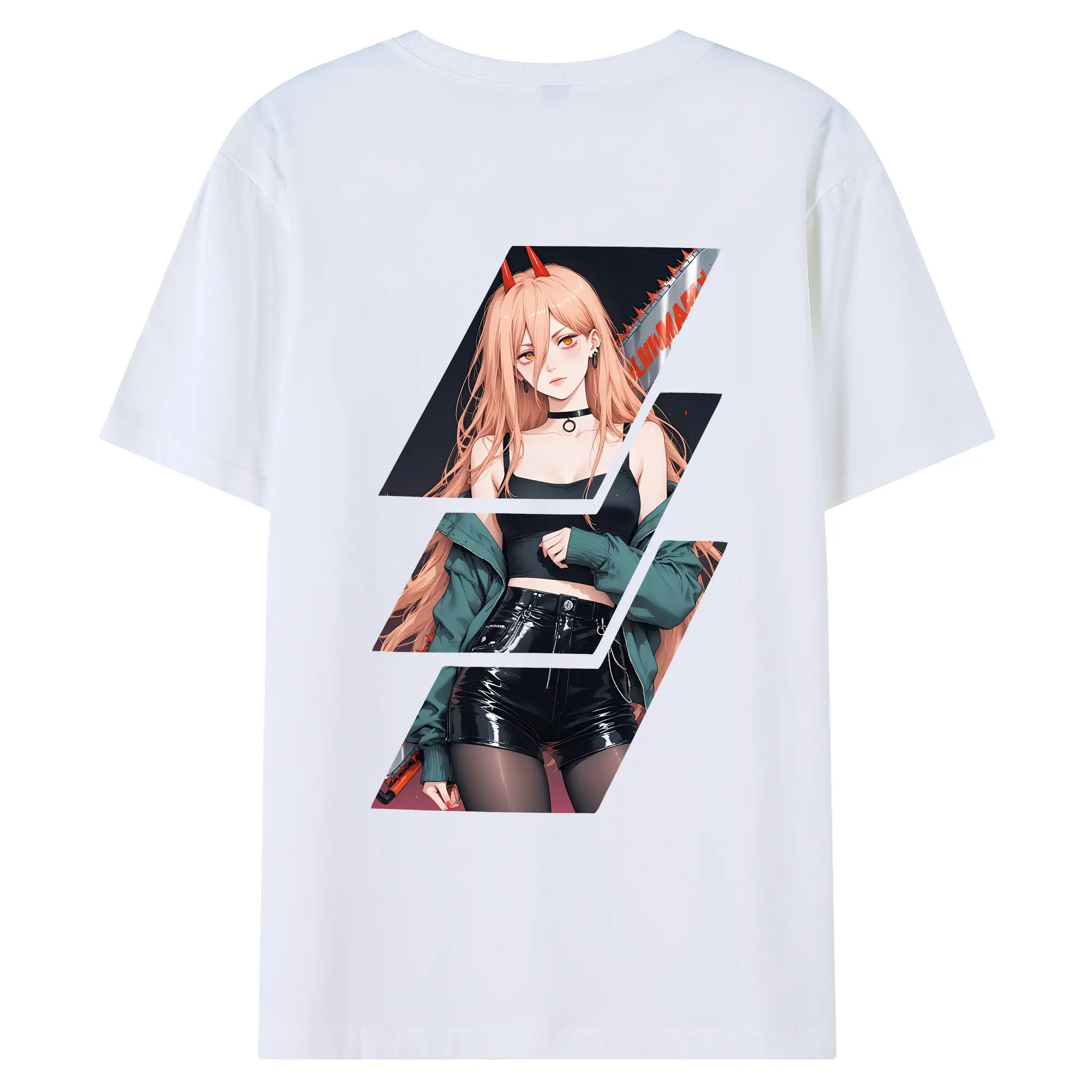 チェンソーマン グッズ,パワー - 綿100％ 半袖Tシャツ ・ バックプリント ・ 快適 通気性 ・ 日常使い 散歩 スポーツ用