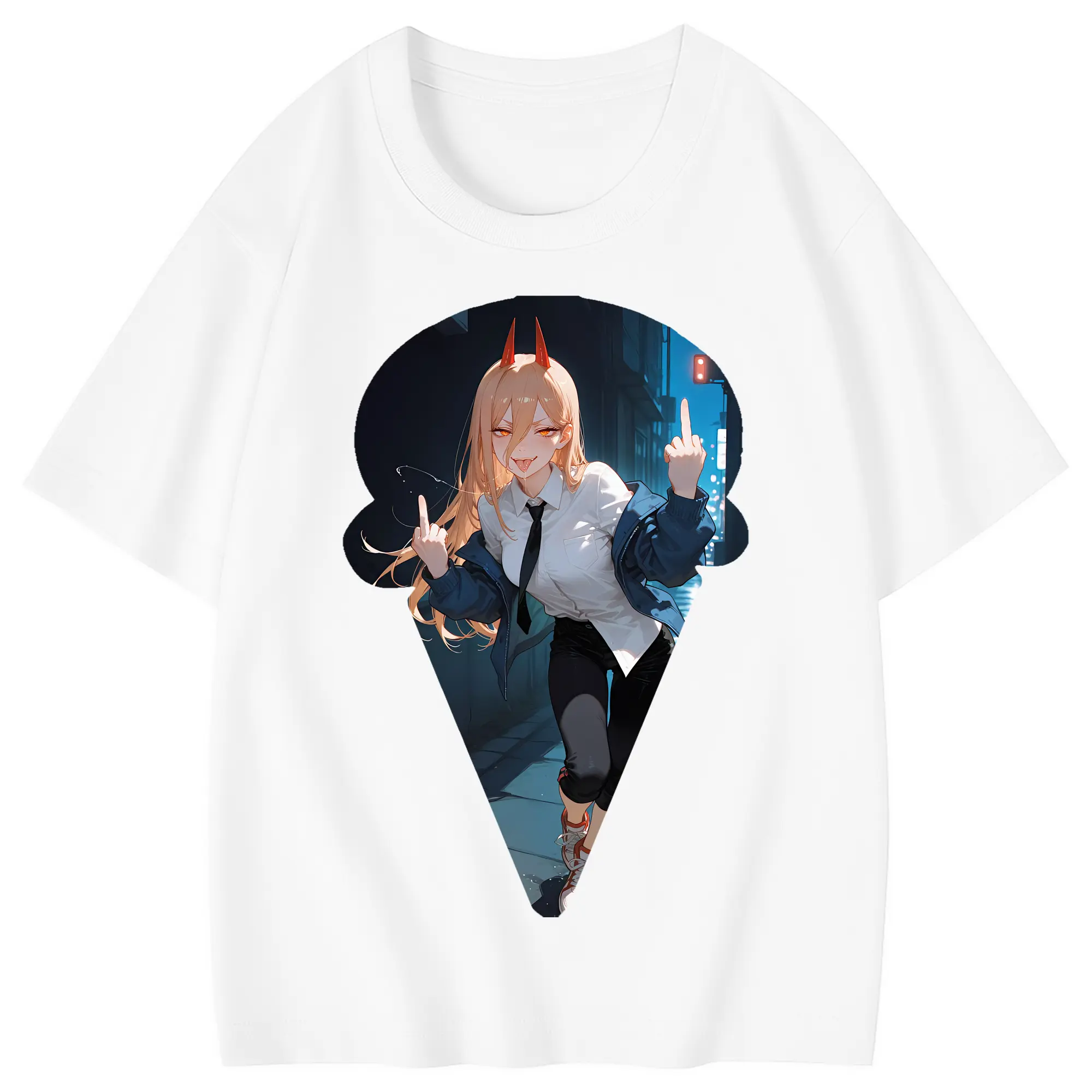 チェンソーマン グッズ,パワー - 綿100％ キッズTシャツ ・ フロントプリント ・ 快適 通気性 ・ スポーツ カジュアル 散歩用