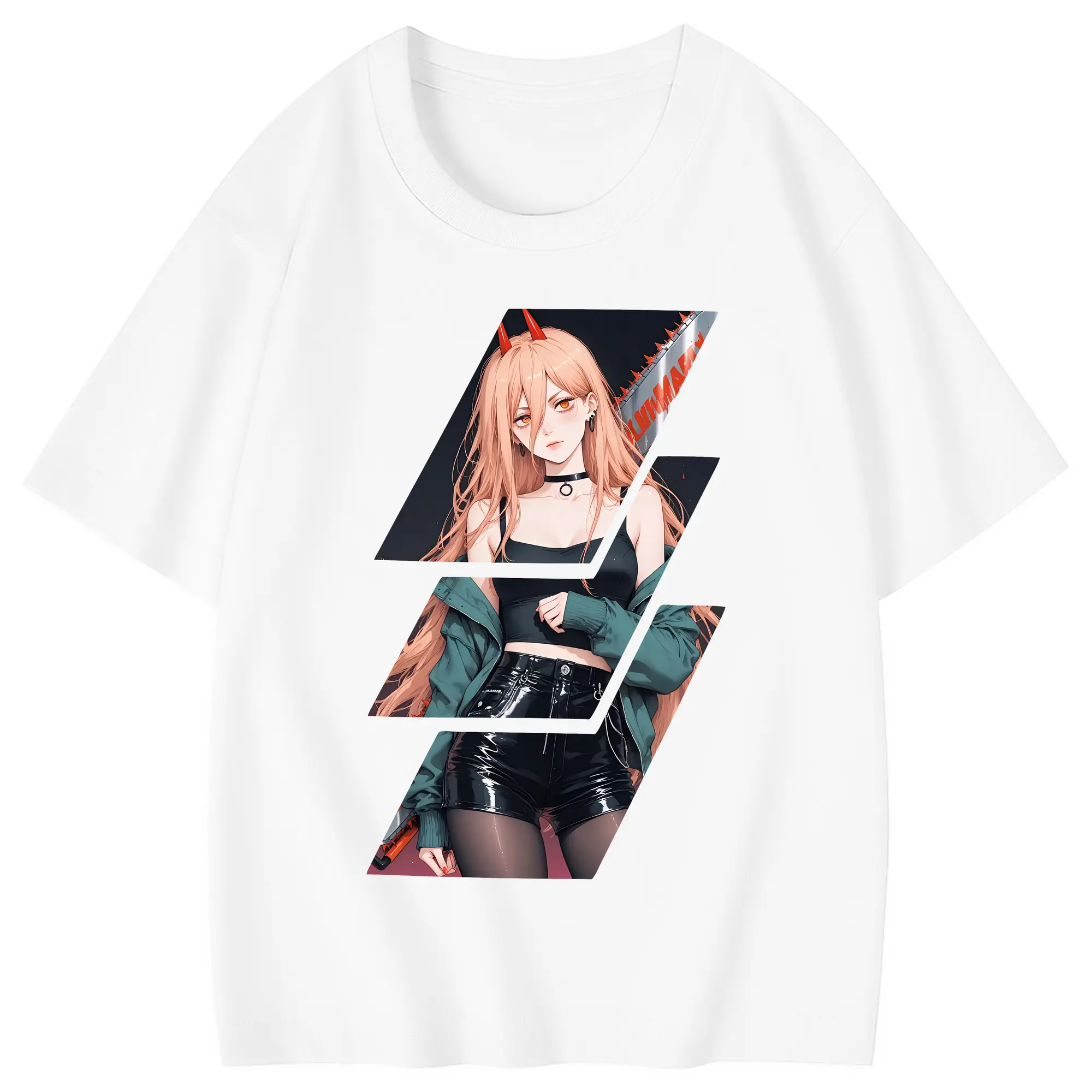 チェンソーマン グッズ,パワー - 綿100％ キッズTシャツ ・ フロントプリント ・ 快適 通気性 ・ スポーツ カジュアル 散歩用