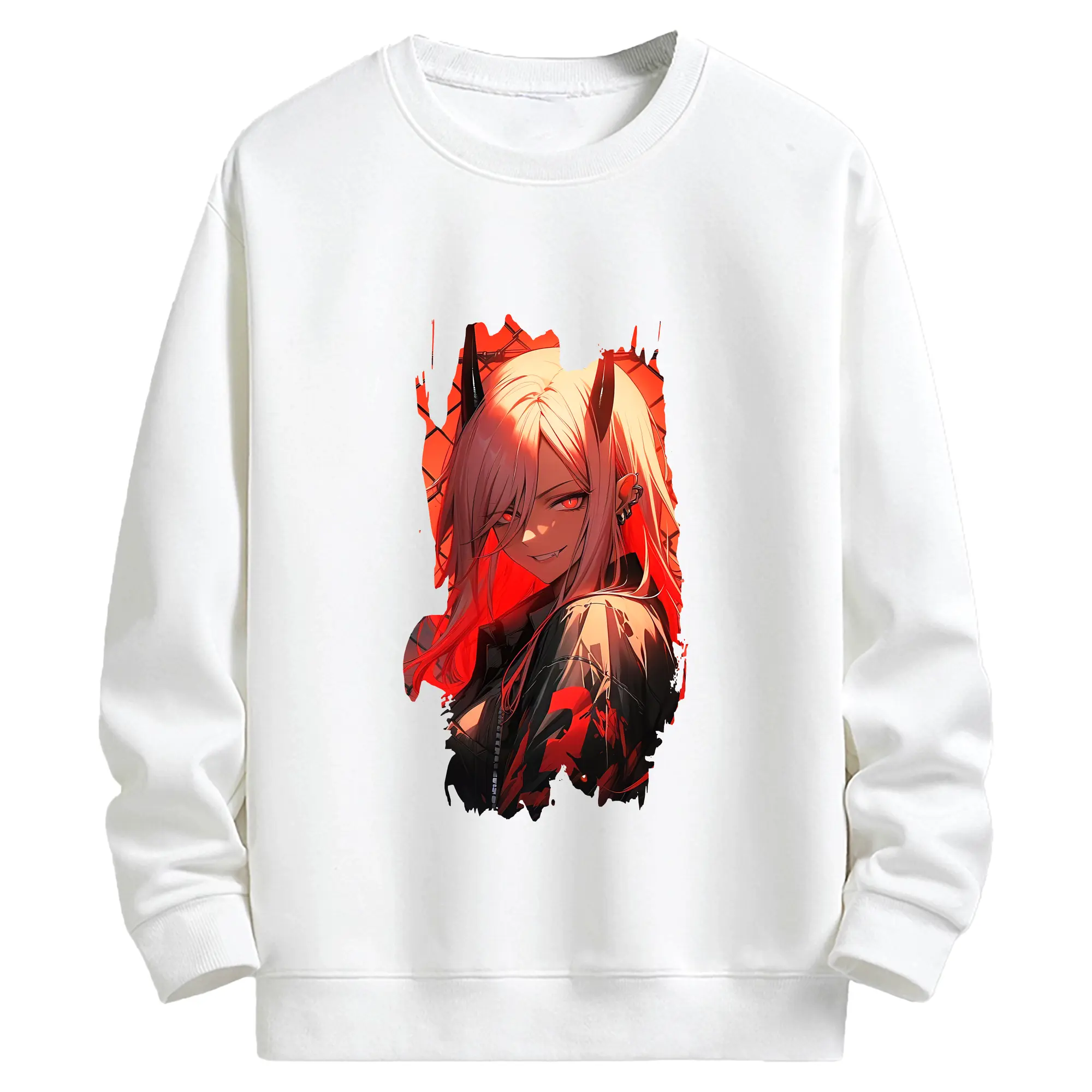 チェンソーマン グッズ,パワー - キッズ クルーネックスウェットシャツ ・ フロントプリント ・ 綿80％ ポリエステル20％ ・ 快適 通学 スポーツ 日常使い お散歩用