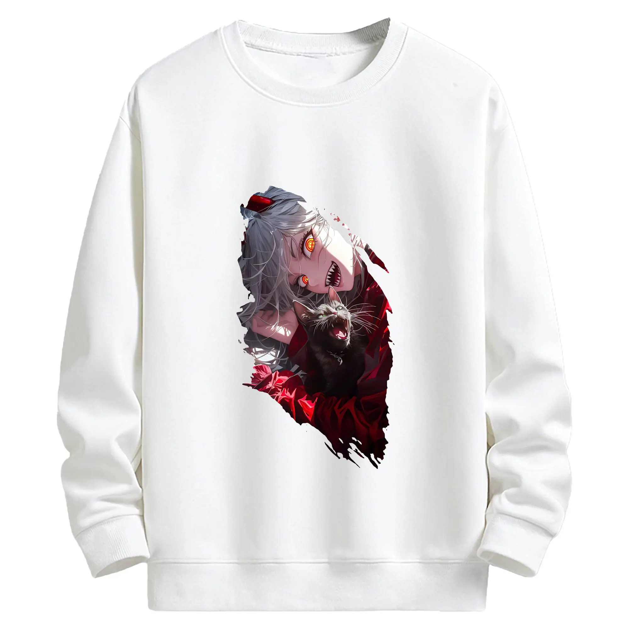 チェンソーマン グッズ,パワー - キッズ クルーネックスウェットシャツ ・ フロントプリント ・ 綿80％ ポリエステル20％ ・ 快適 通学 スポーツ 日常使い お散歩用