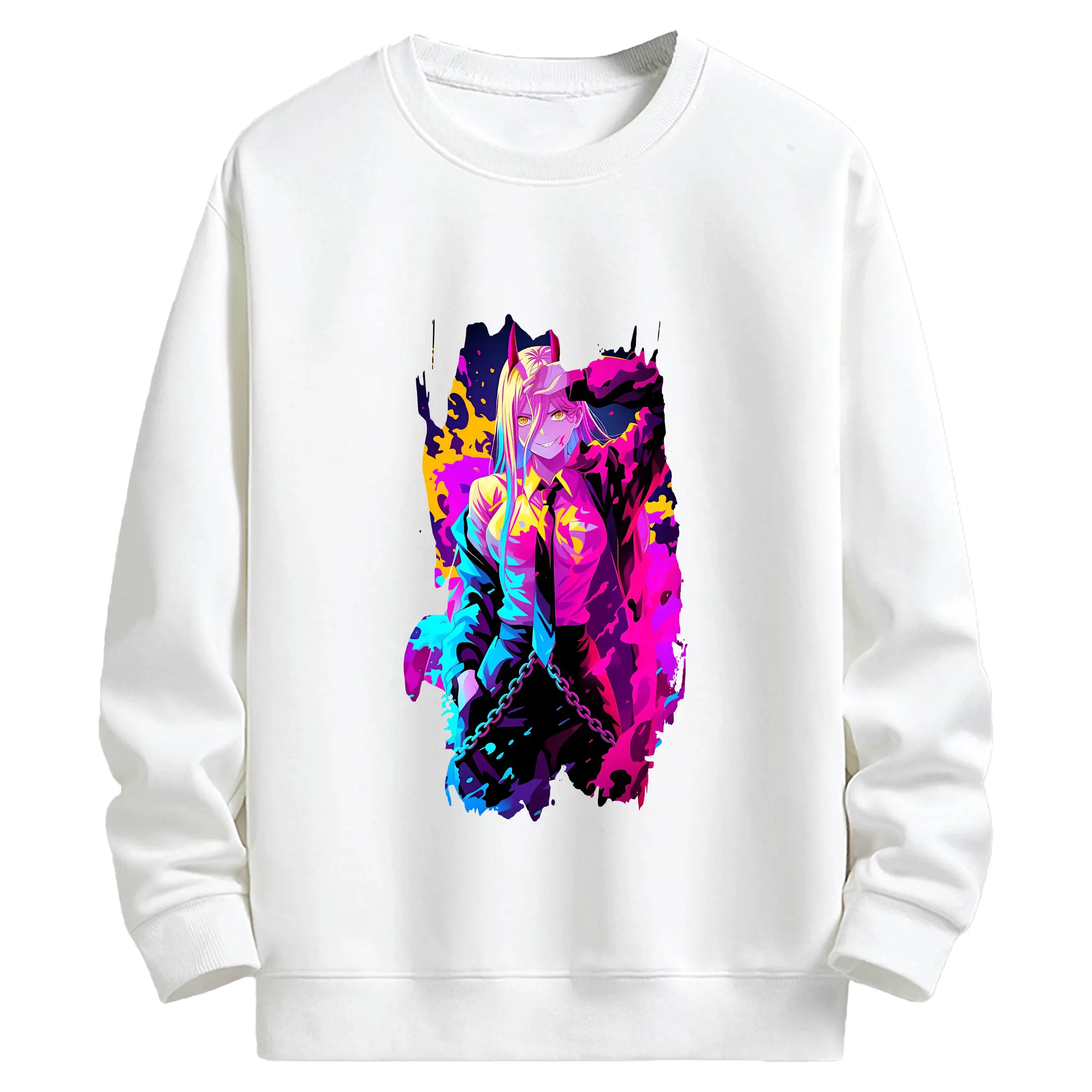 チェンソーマン グッズ,パワー - キッズ クルーネックスウェットシャツ ・ フロントプリント ・ 綿80％ ポリエステル20％ ・ 快適 通学 スポーツ 日常使い お散歩用