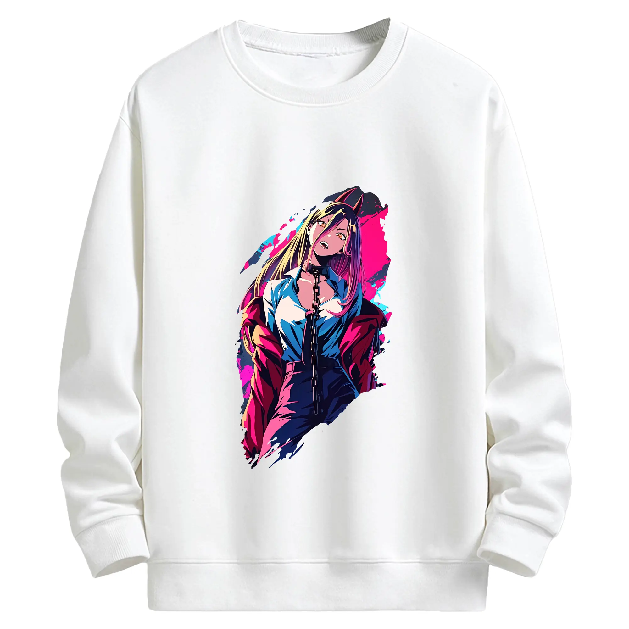 チェンソーマン グッズ,パワー - キッズ クルーネックスウェットシャツ ・ フロントプリント ・ 綿80％ ポリエステル20％ ・ 快適 通学 スポーツ 日常使い お散歩用