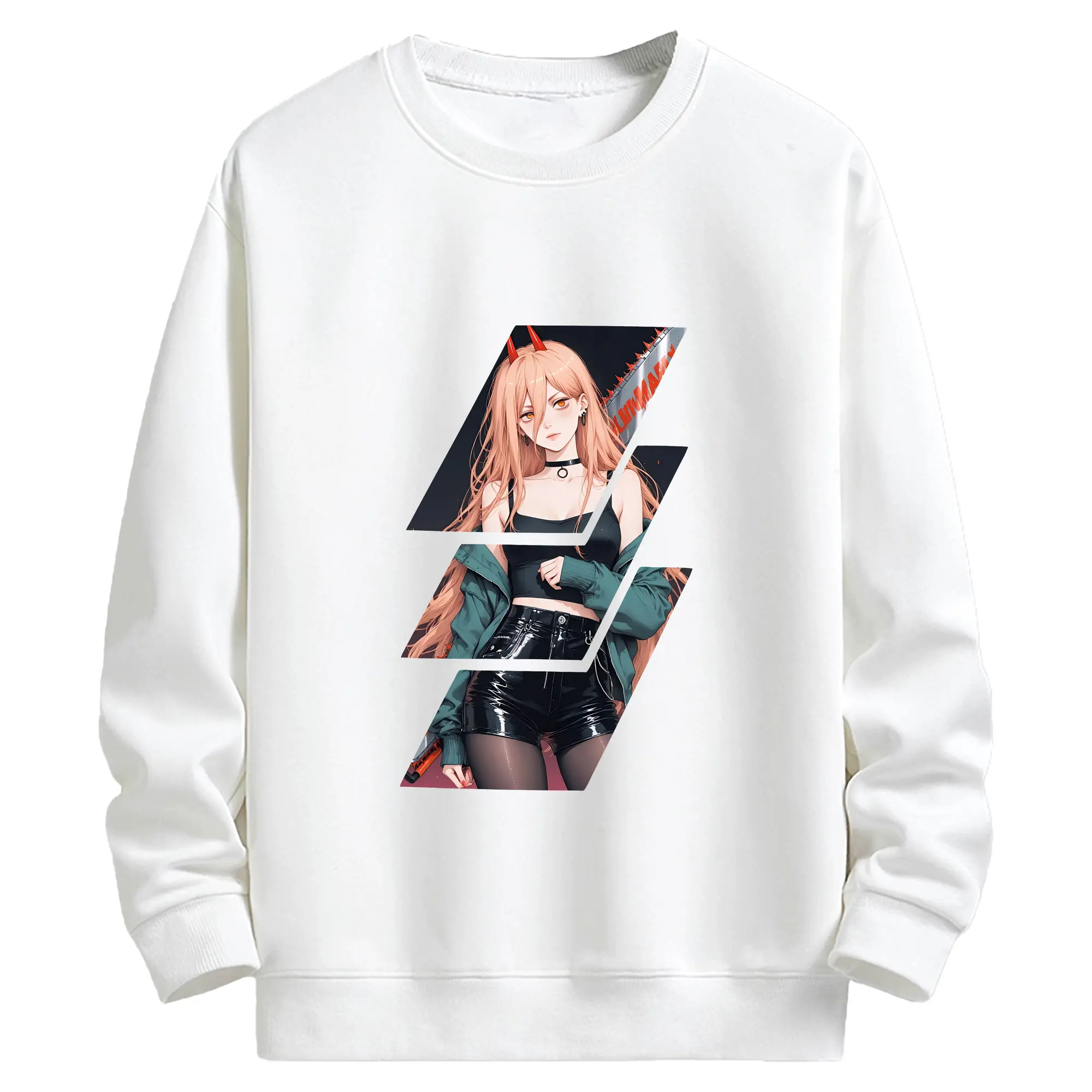 チェンソーマン グッズ,パワー - キッズ クルーネックスウェットシャツ ・ フロントプリント ・ 綿80％ ポリエステル20％ ・ 快適 通学 スポーツ 日常使い お散歩用