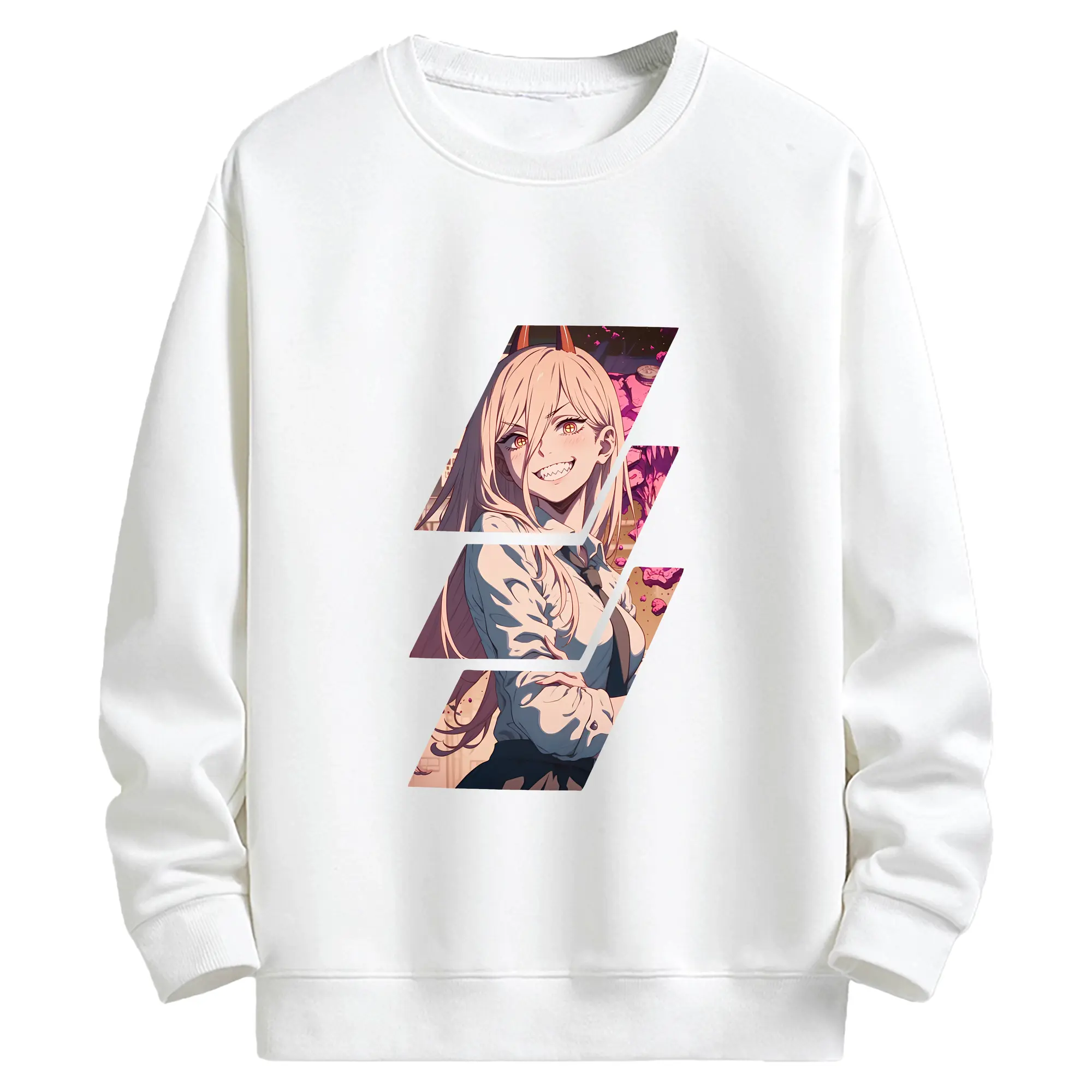 チェンソーマン グッズ,パワー - キッズ クルーネックスウェットシャツ ・ フロントプリント ・ 綿80％ ポリエステル20％ ・ 快適 通学 スポーツ 日常使い お散歩用