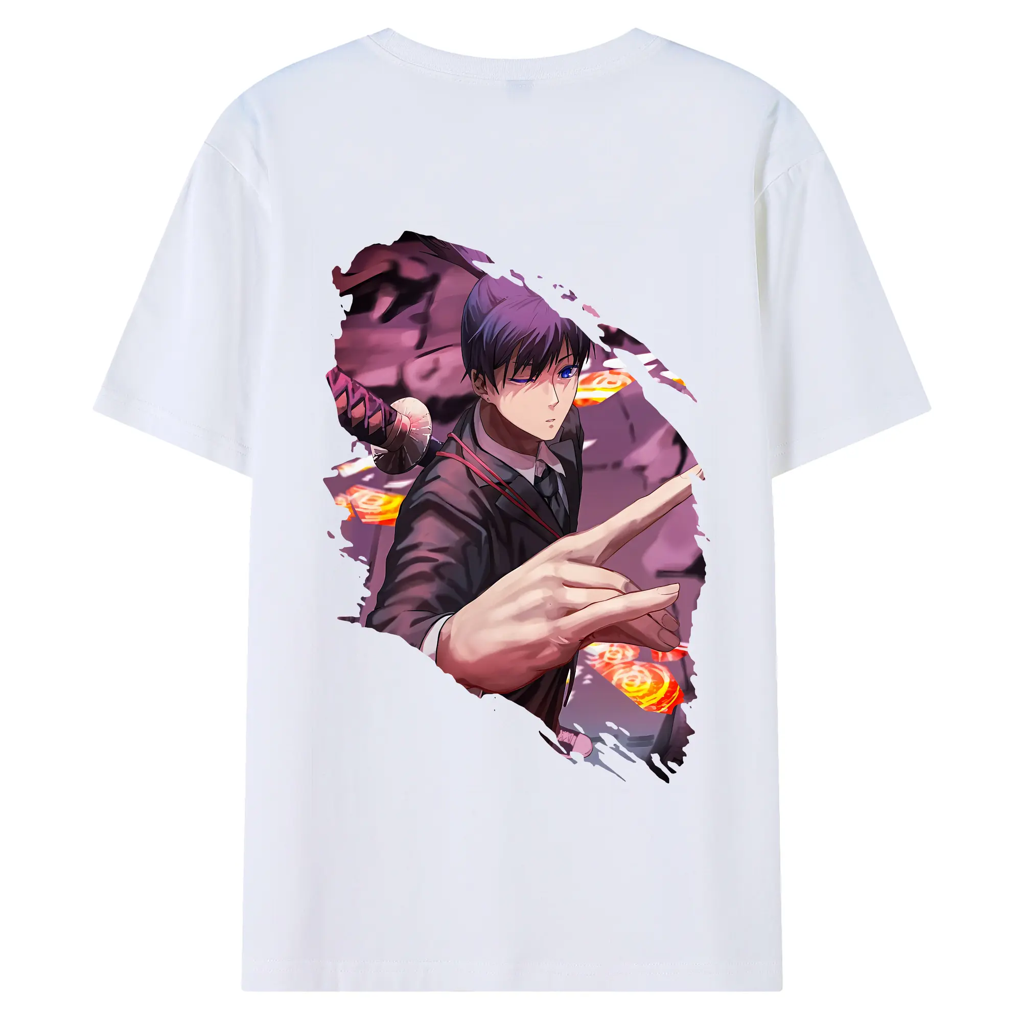 チェンソーマン グッズ,早川アキ - 綿100％ 半袖Tシャツ ・ バックプリント ・ 快適 通気性 ・ 日常使い 散歩 スポーツ用