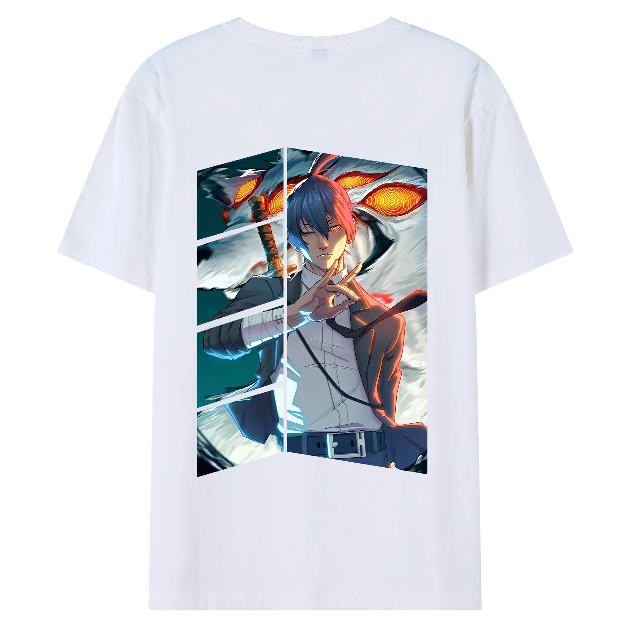 チェンソーマン グッズ,早川アキ - 綿100％ 半袖Tシャツ ・ バックプリント ・ 快適 通気性 ・ 日常使い 散歩 スポーツ用