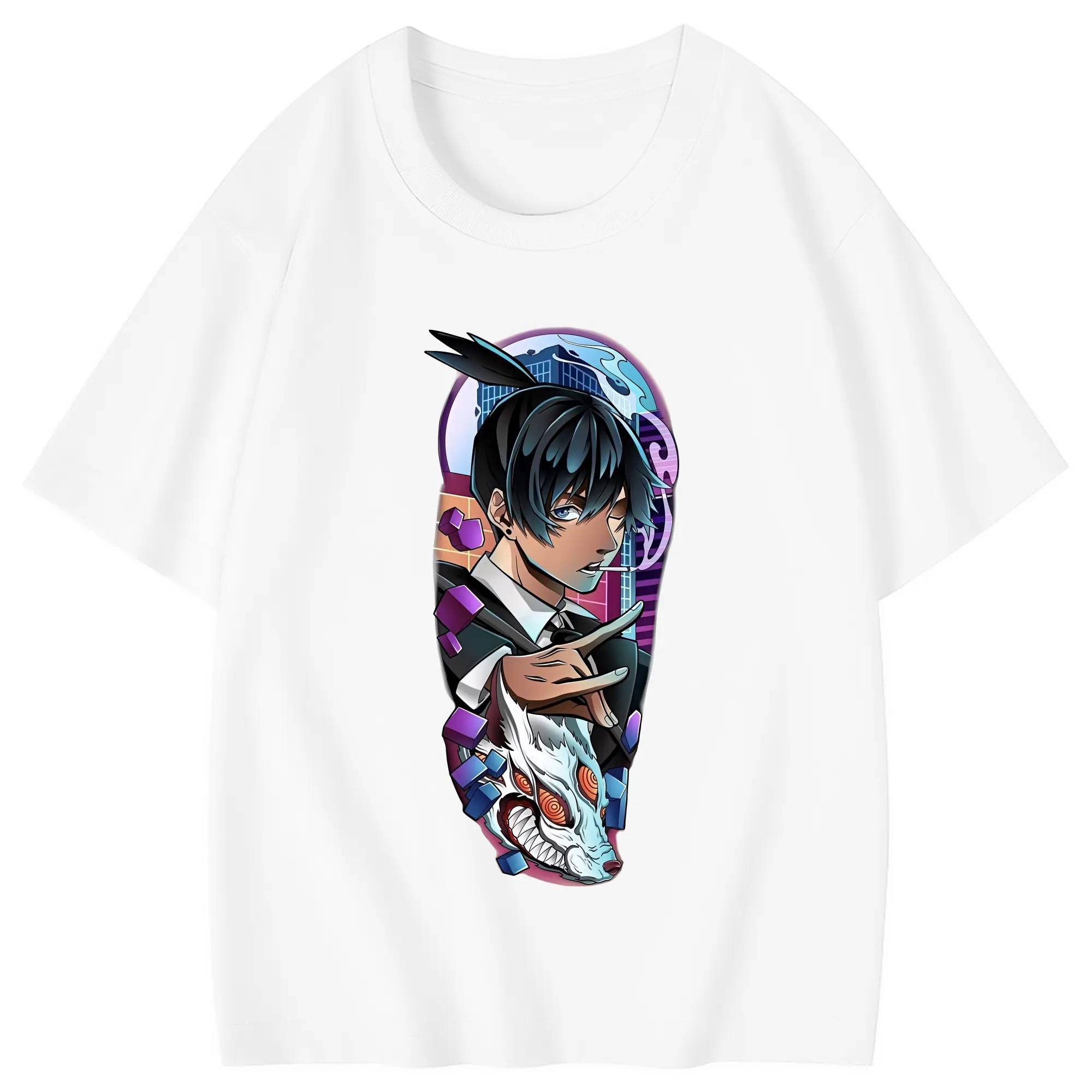 チェンソーマン グッズ,早川アキ - 綿100％ キッズTシャツ ・ フロントプリント ・ 快適 通気性 ・ スポーツ カジュアル 散歩用