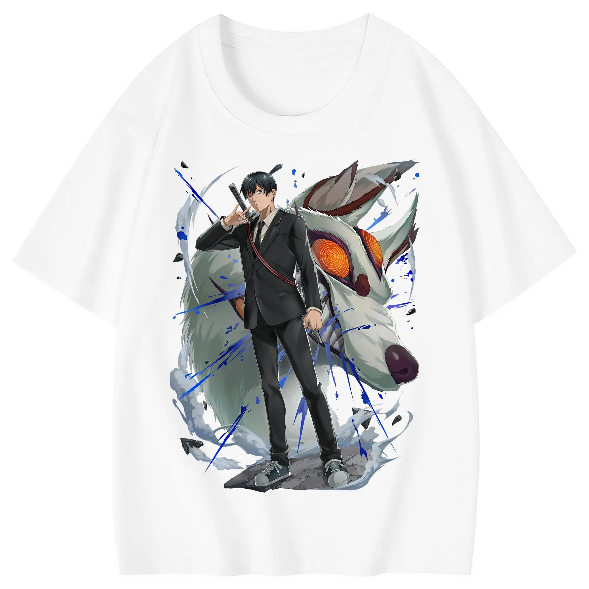 チェンソーマン グッズ,早川アキ - 綿100％ キッズTシャツ ・ フロントプリント ・ 快適 通気性 ・ スポーツ カジュアル 散歩用