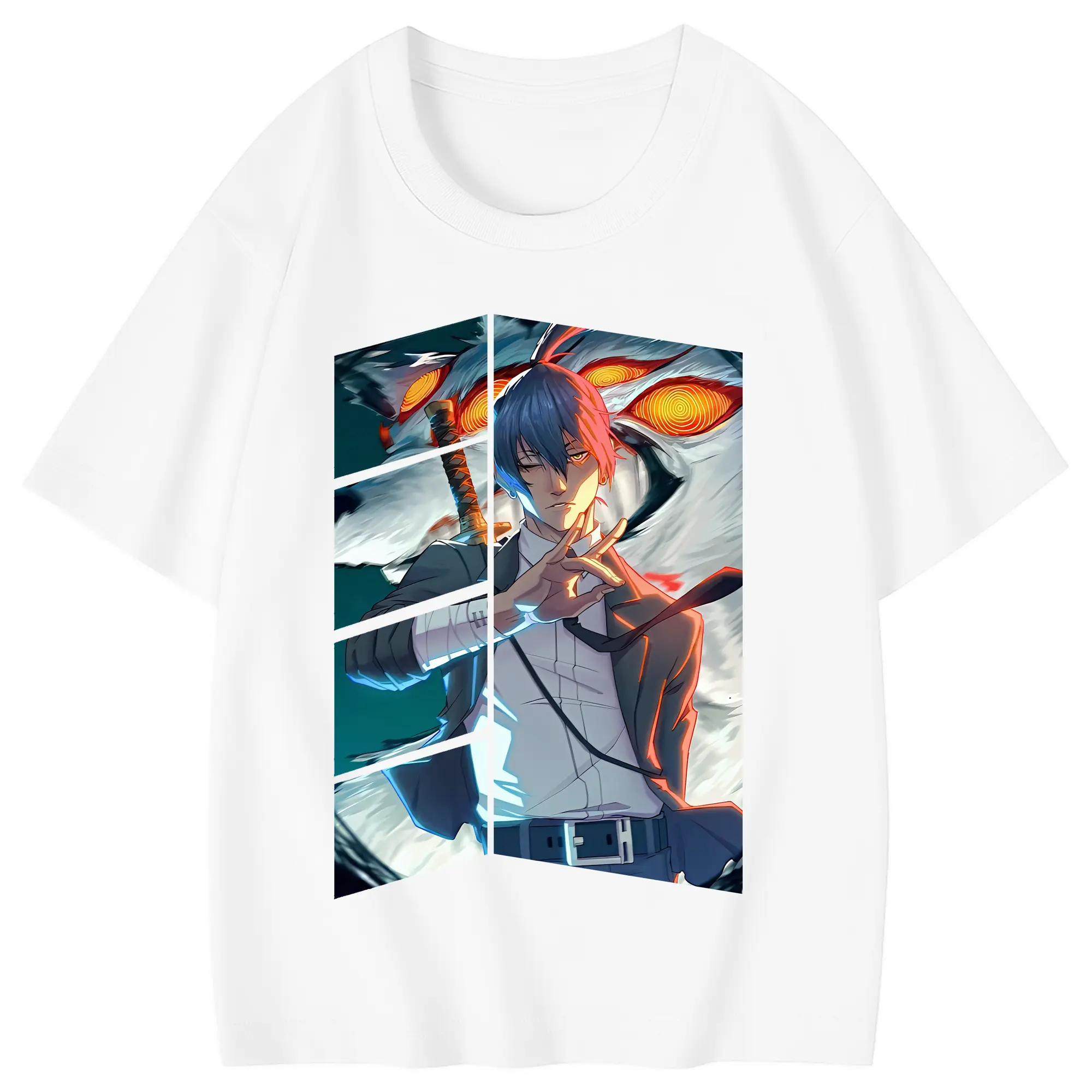 チェンソーマン グッズ,早川アキ - 綿100％ キッズTシャツ ・ フロントプリント ・ 快適 通気性 ・ スポーツ カジュアル 散歩用