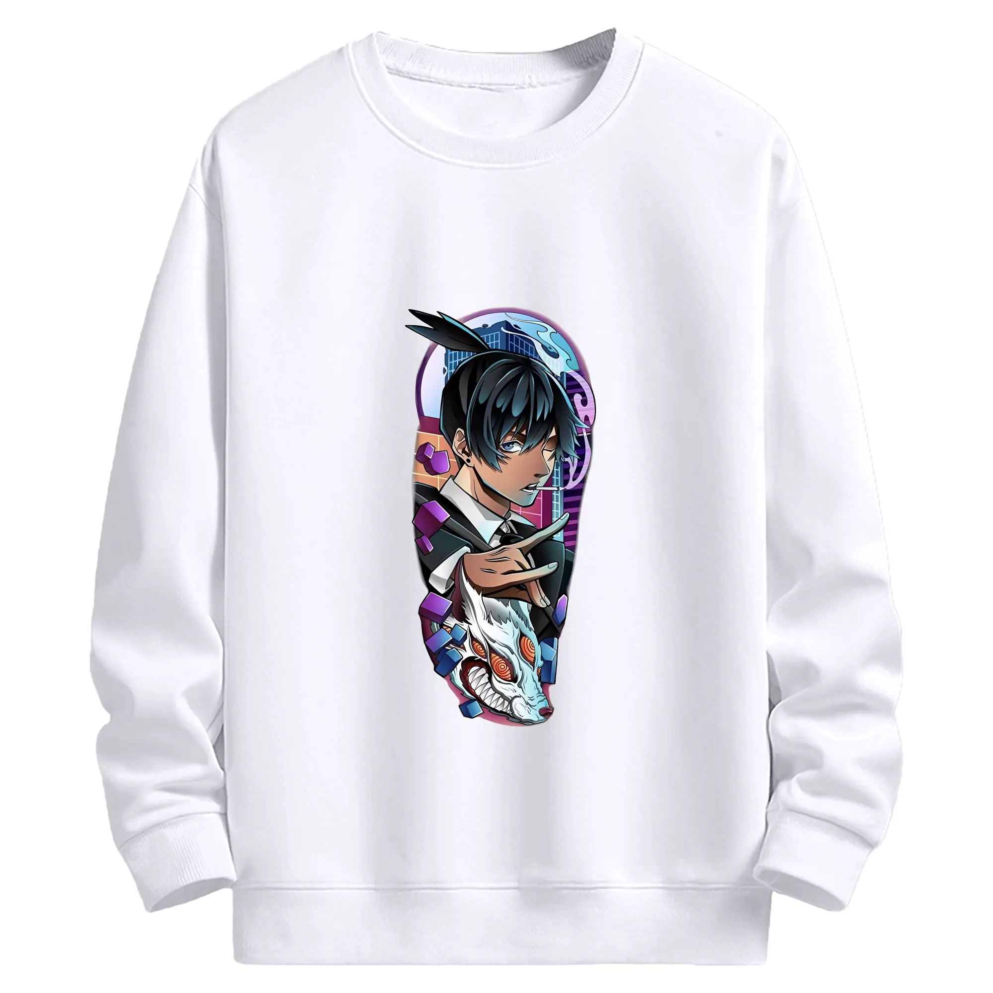 チェンソーマン グッズ,早川アキ - 高品質 クルーネック スウェット ・ コットン59％ ポリエステル41％ ・ ユニセックス 長袖 トレーナー ・ カジュアル デイリー スポーツ 散歩用