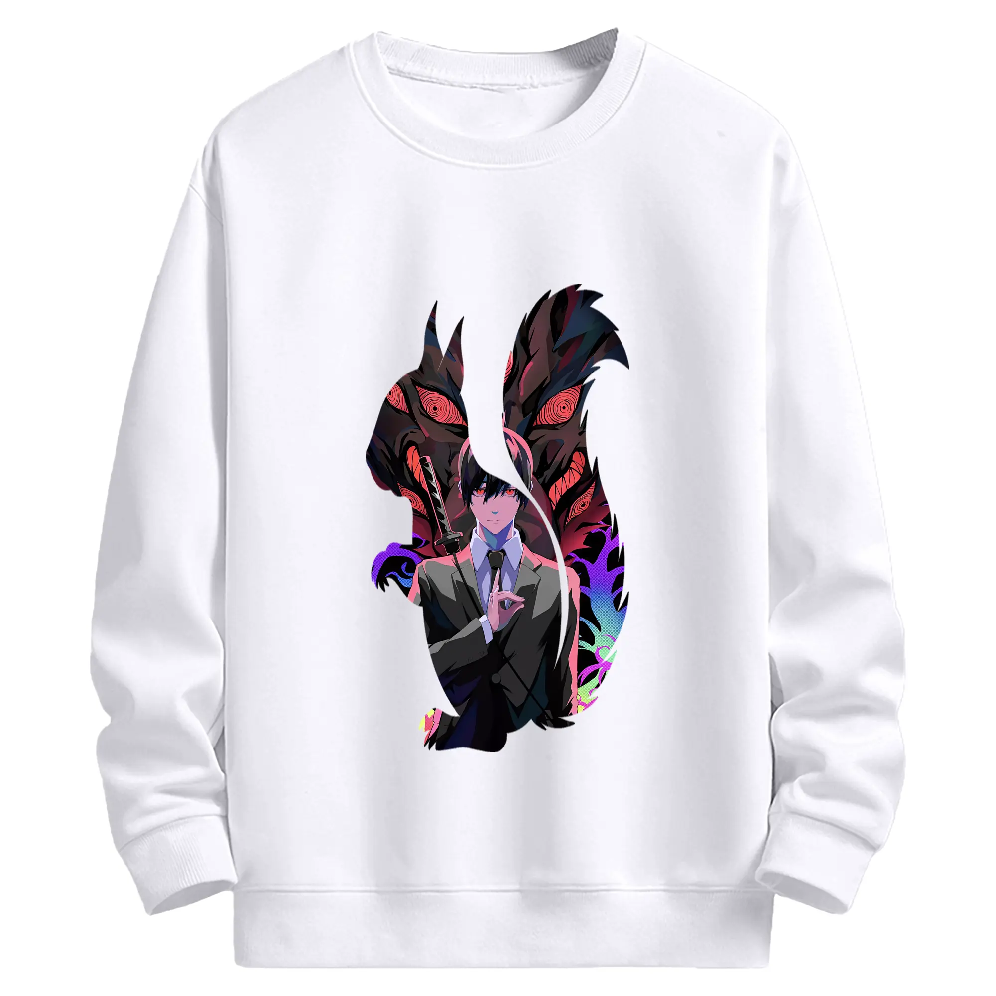 チェンソーマン グッズ,早川アキ - 高品質 クルーネック スウェット ・ コットン59％ ポリエステル41％ ・ ユニセックス 長袖 トレーナー ・ カジュアル デイリー スポーツ 散歩用